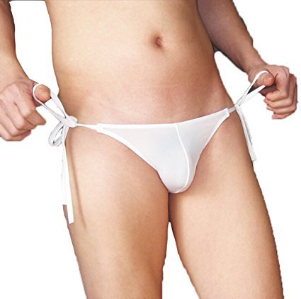 Milk Silk String Bikini Thong Briefs for Men - Adjustable Side Tie Swimwear & Underwear | Beach, Pool, Vacation & Intimate Wear