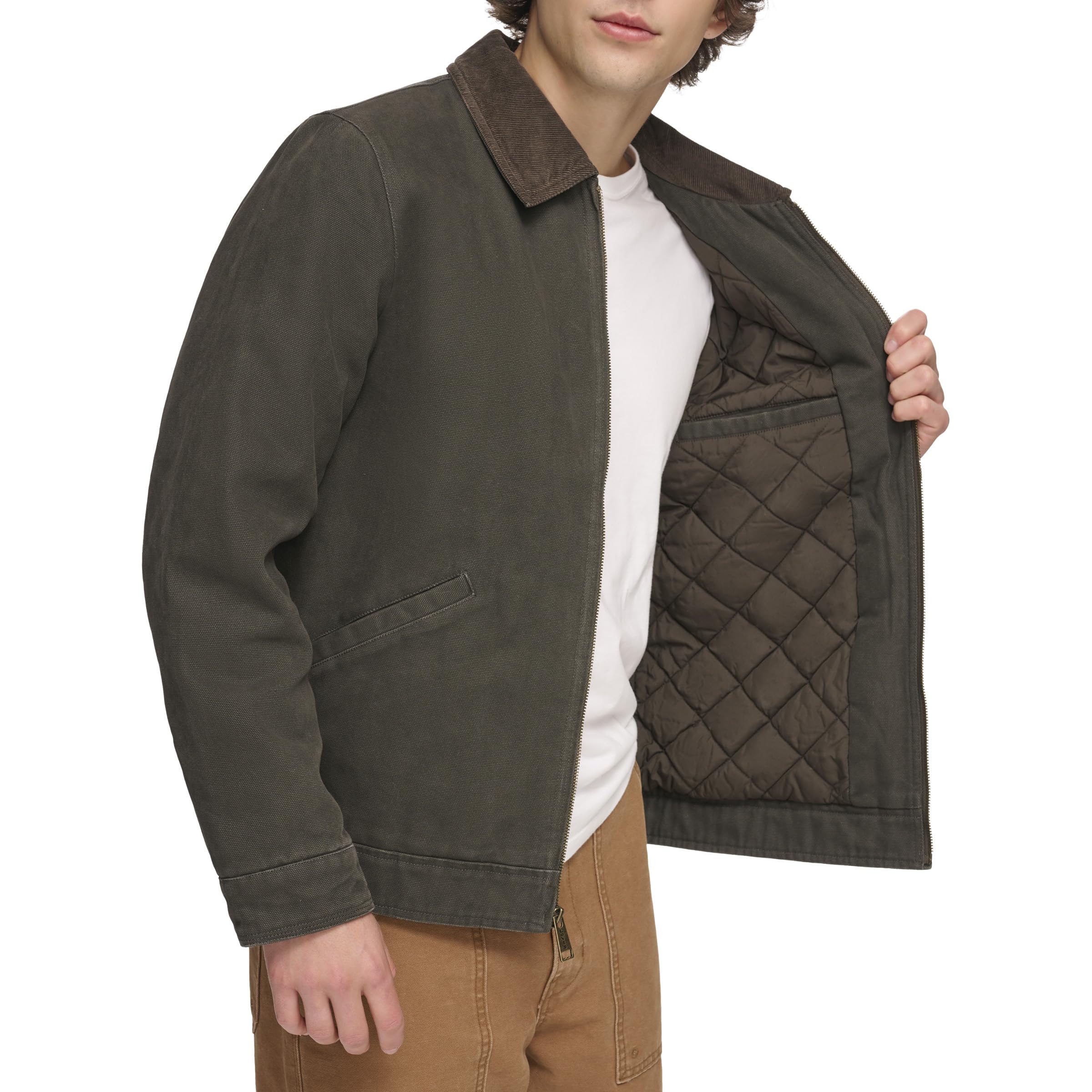 Levi's Men's Workwear Jacket - Cotton Canvas Corduroy Collar Durable Coat for Outdoor Work & Casual Wear | Perfect for Construction, Hiking & Everyday Style