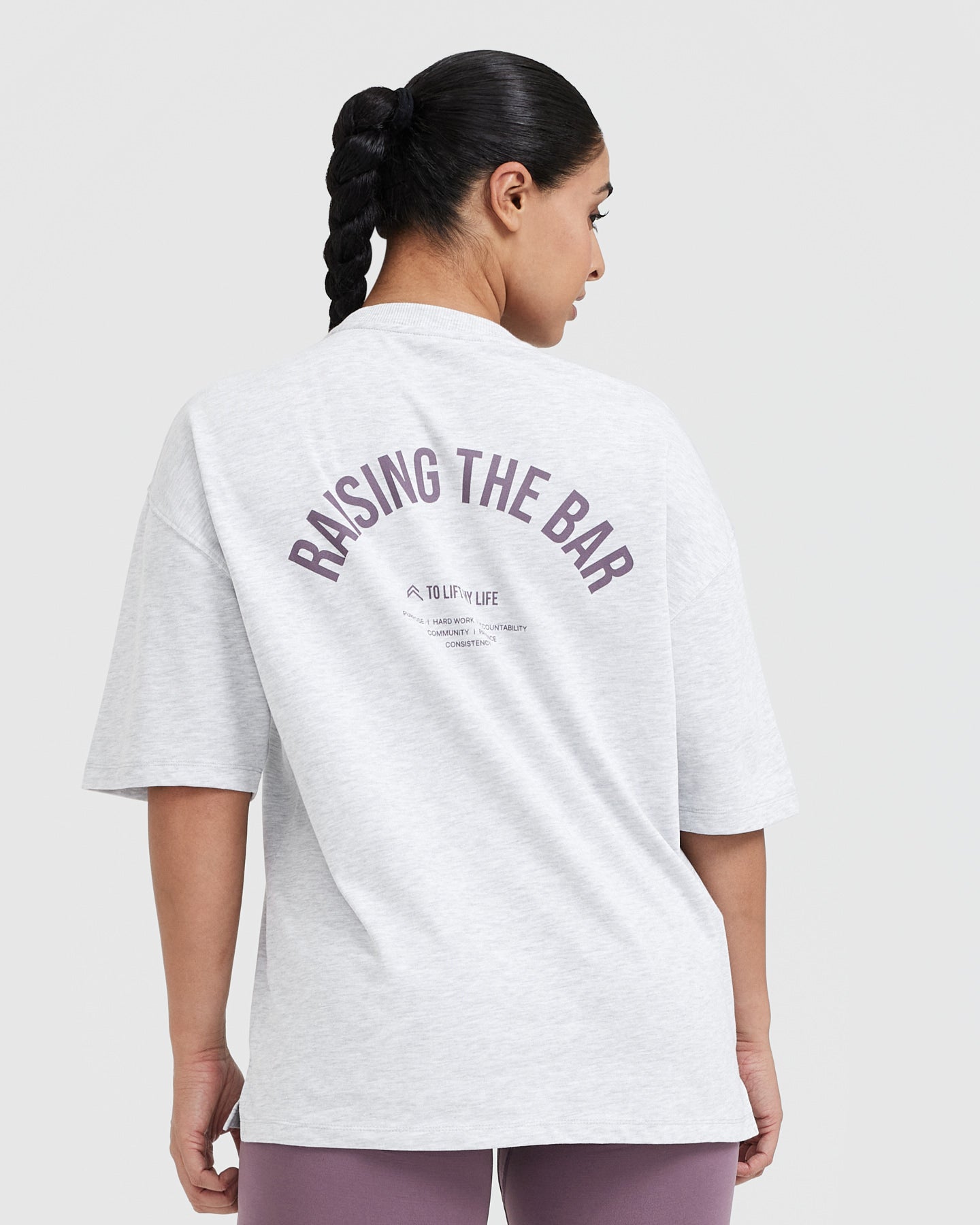 Raising The Bar Graphic Unisex T-Shirt | Light Grey Marl | Casual Streetwear for Men & Women | Perfect for Gym, Workout & Everyday Wear
