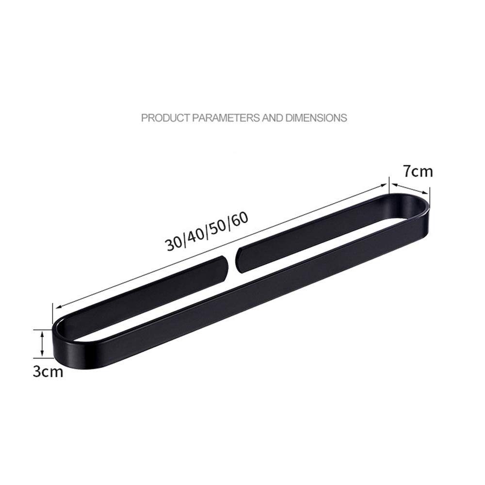 Modern Aluminum Towel Bar - 40cm Wall Mounted Towel Holder for Bathroom, Kitchen & Hotel - Space Saving Black Bath Accessory - Perfect for Small Spaces & Luxury Bathrooms