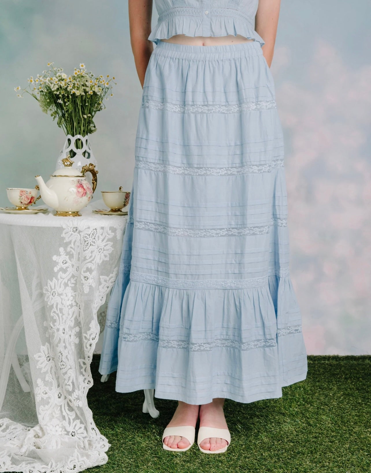 Tatum Skirt - Women's A-Line Flowy Midi Skirt with Pockets | Casual & Office Wear | Perfect for Work, Dates & Everyday Outfits