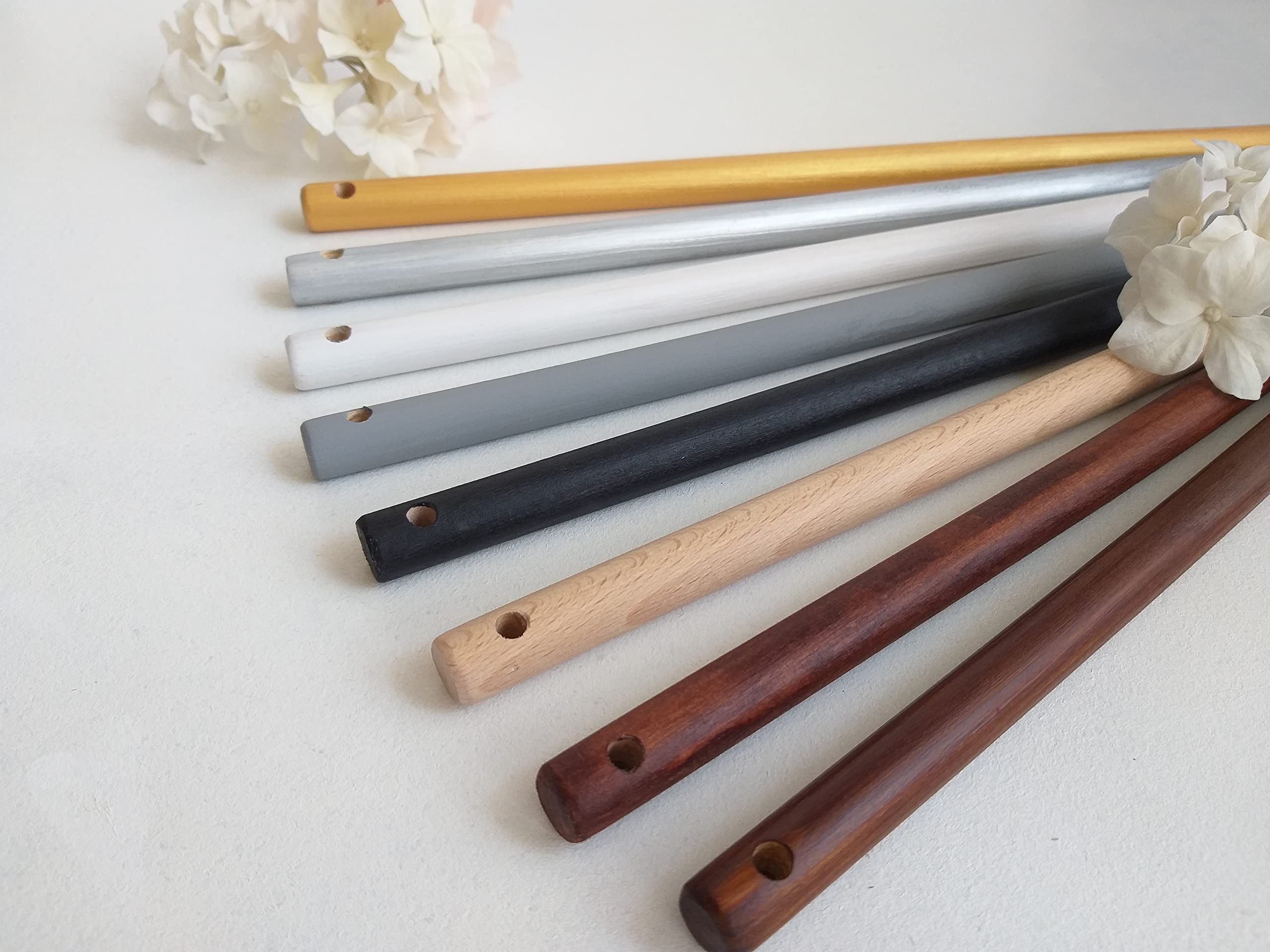 Natural Wooden Dowels with Two Holes - 14.0 Inch Round Dowel Rod for Quilt Hanging & Wall Decor - Perfect for DIY Crafts, Home Decor, and Quilting Projects