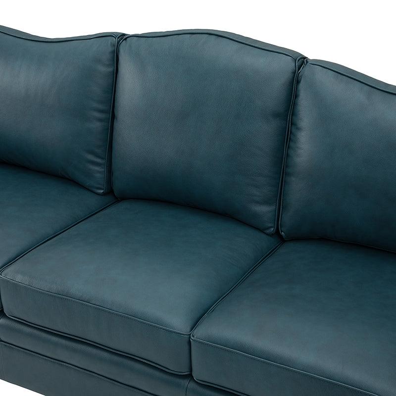 Flavio 81 Genuine Leather Sofa - Premium Full Grain Leather Couch for Living Room, Lounge & Office - Comfortable Modern Sectional Sofa with Sturdy Wood Frame