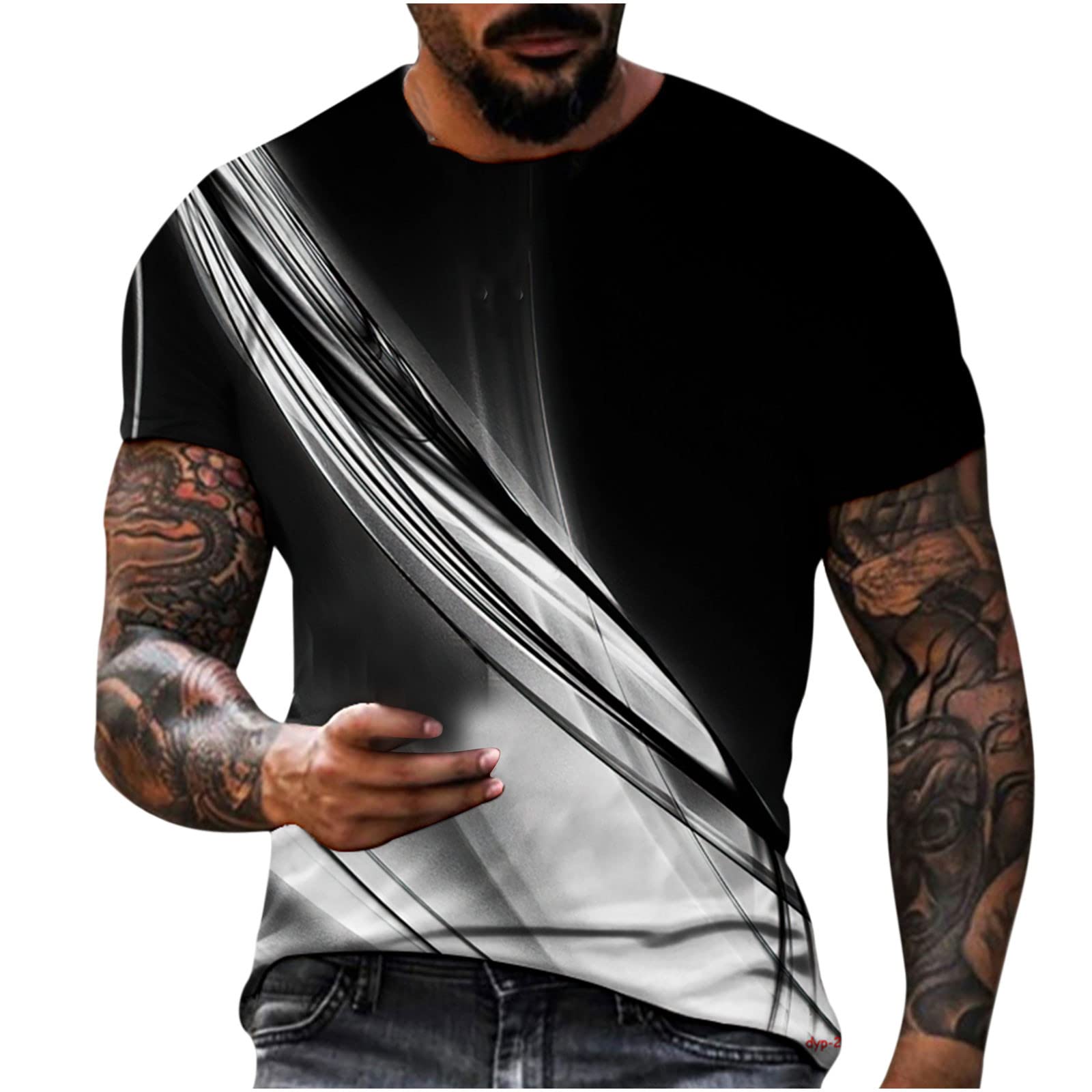 MEOILCE Men's Vintage Graphic T-Shirts - Short Sleeve Casual Tee with Retro Print, Comfortable O-Neck Design for Gym, Sports & Everyday Wear | Perfect for Workouts, Street Style & Casual Outings