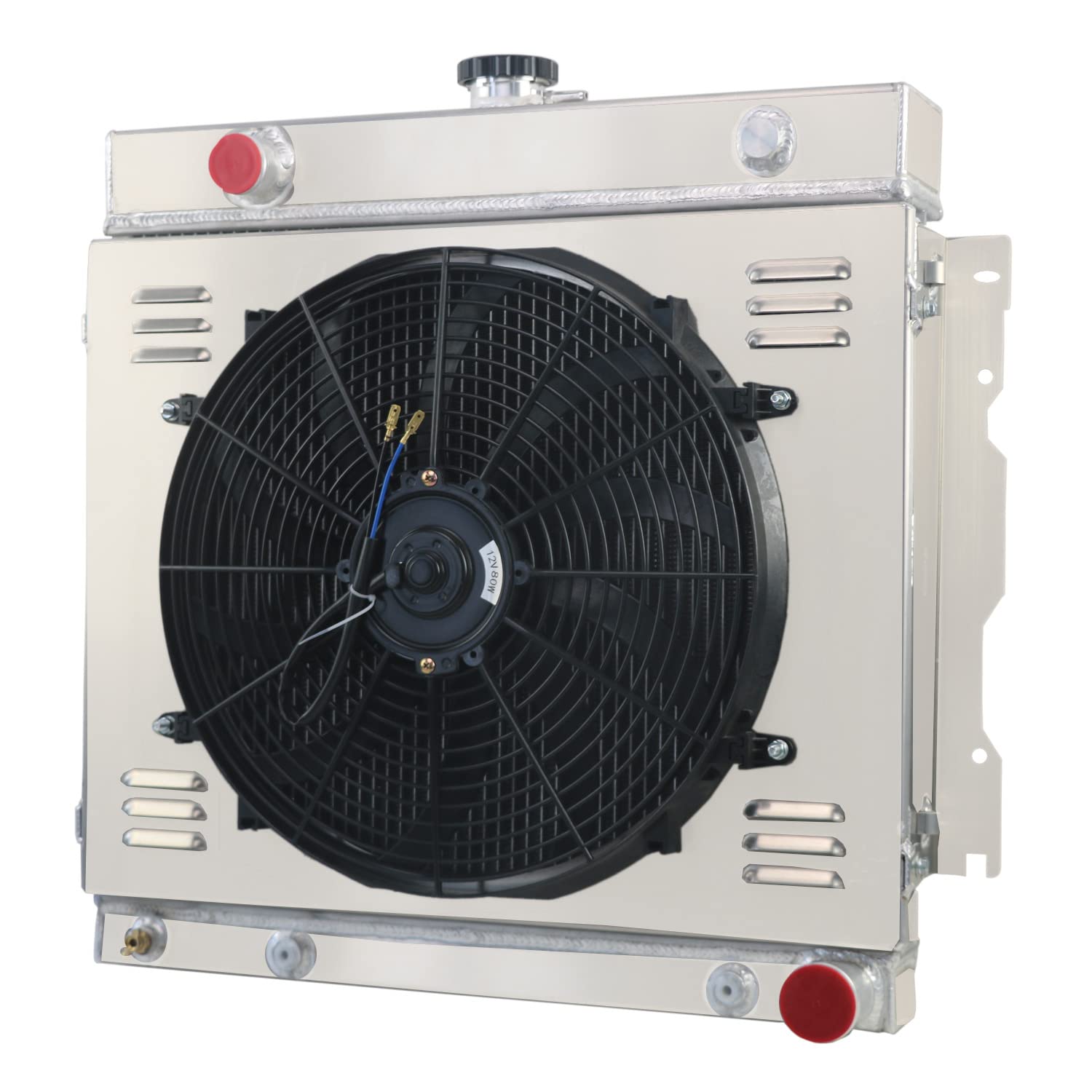 3 Rows Aluminum Radiator Shroud Fan for 1972-1979 Dodge Plymouth Van D100 D200 B100 PB100 - Heavy Duty Replacement Radiator for Improved Engine Cooling & Performance - Perfect for Classic Car Restoration & Hot Weather Driving