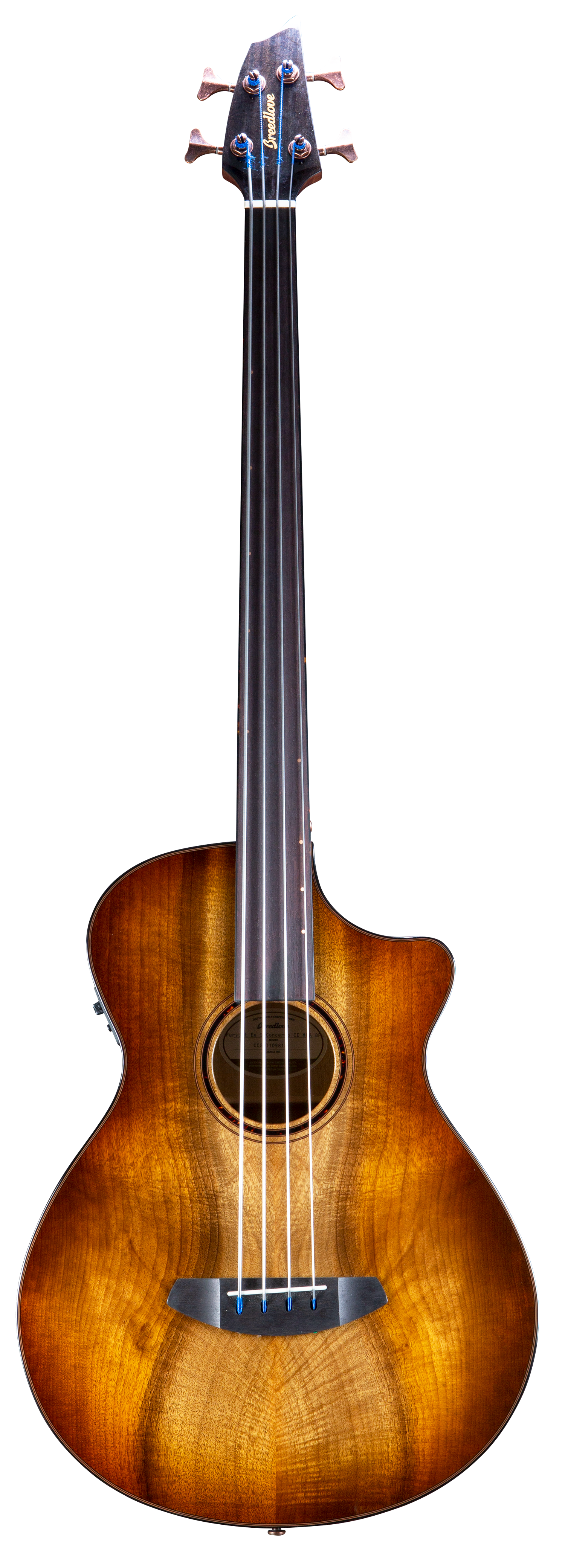 Breedlove Eco Pursuit Exotic S Concerto CE Acoustic Electric Bass Guitar - Amber Burst Finish | Professional Bass for Live Performances & Studio Recording