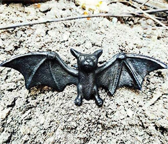 Halloween Bat Cast Iron Wall Art - Gothic Outdoor Decor for Patio, Garden & Halloween Party Decorations | Spooky Home & Yard Decoration