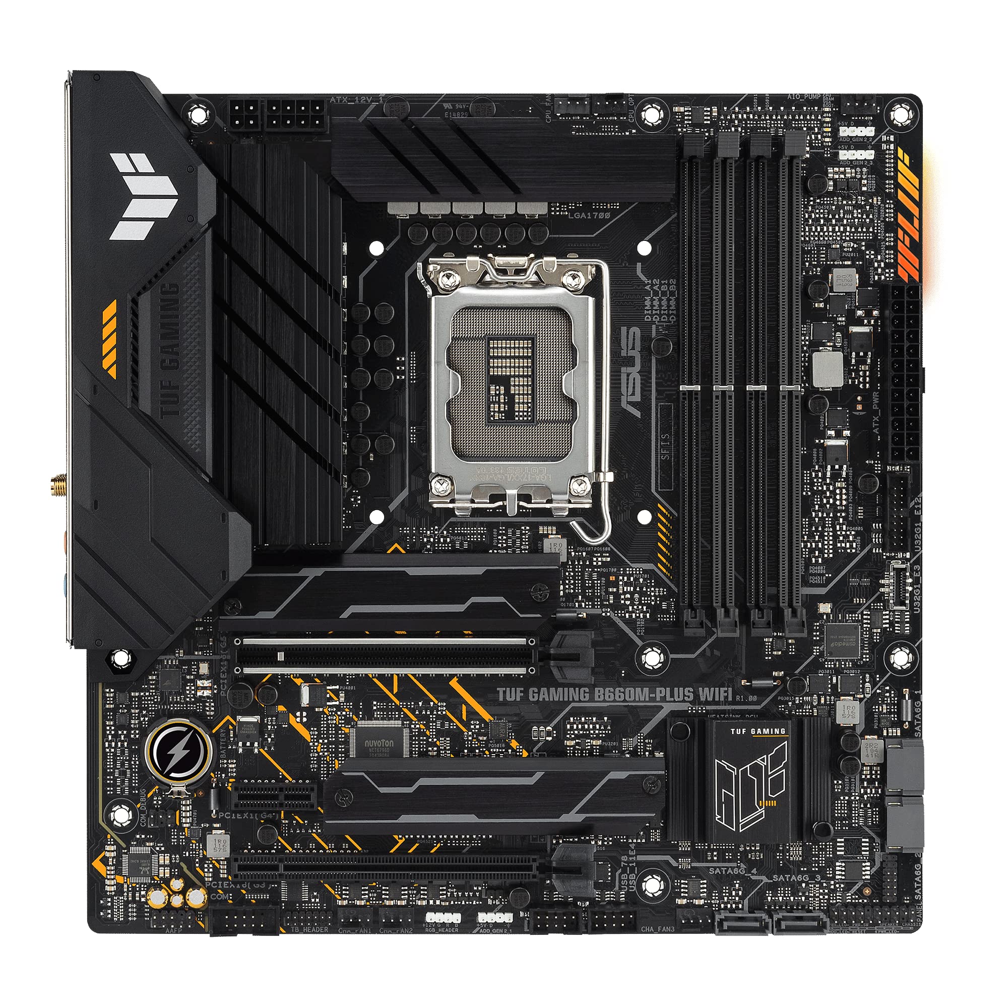 ASUS TUF GAMING B660M-PLUS WIFI DDR4 Motherboard - Intel B660 Chipset, PCIe 4.0, Dual M.2, WiFi 6 - Perfect for Gaming PC Builds & High-Performance Workstations
