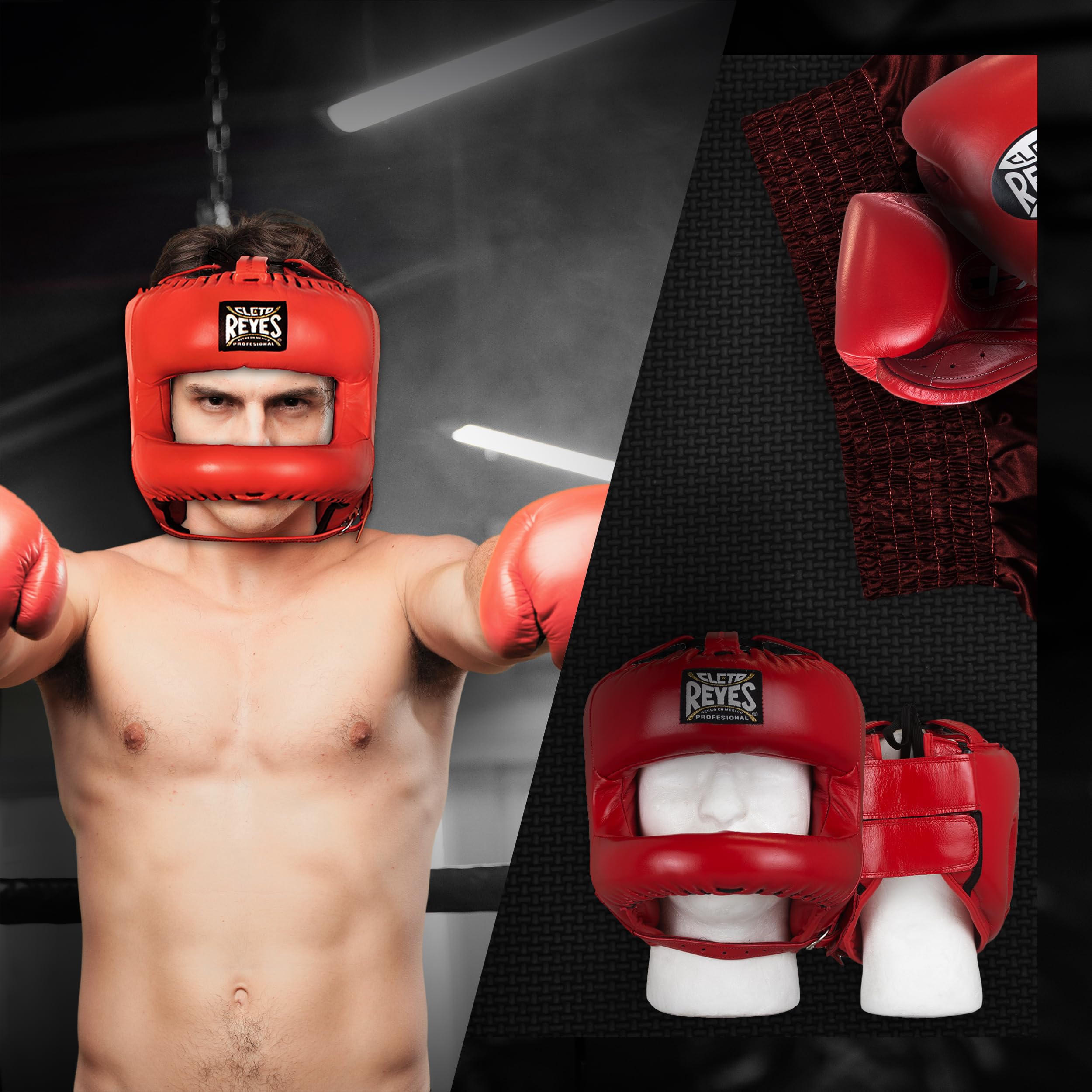 Cleto Reyes Boxing Headgear with Face Bar - Protective Head Guard for Men & Women - Sparring & Fighting Sports Gear - Ideal for Training, MMA, Kickboxing & Martial Arts Practice