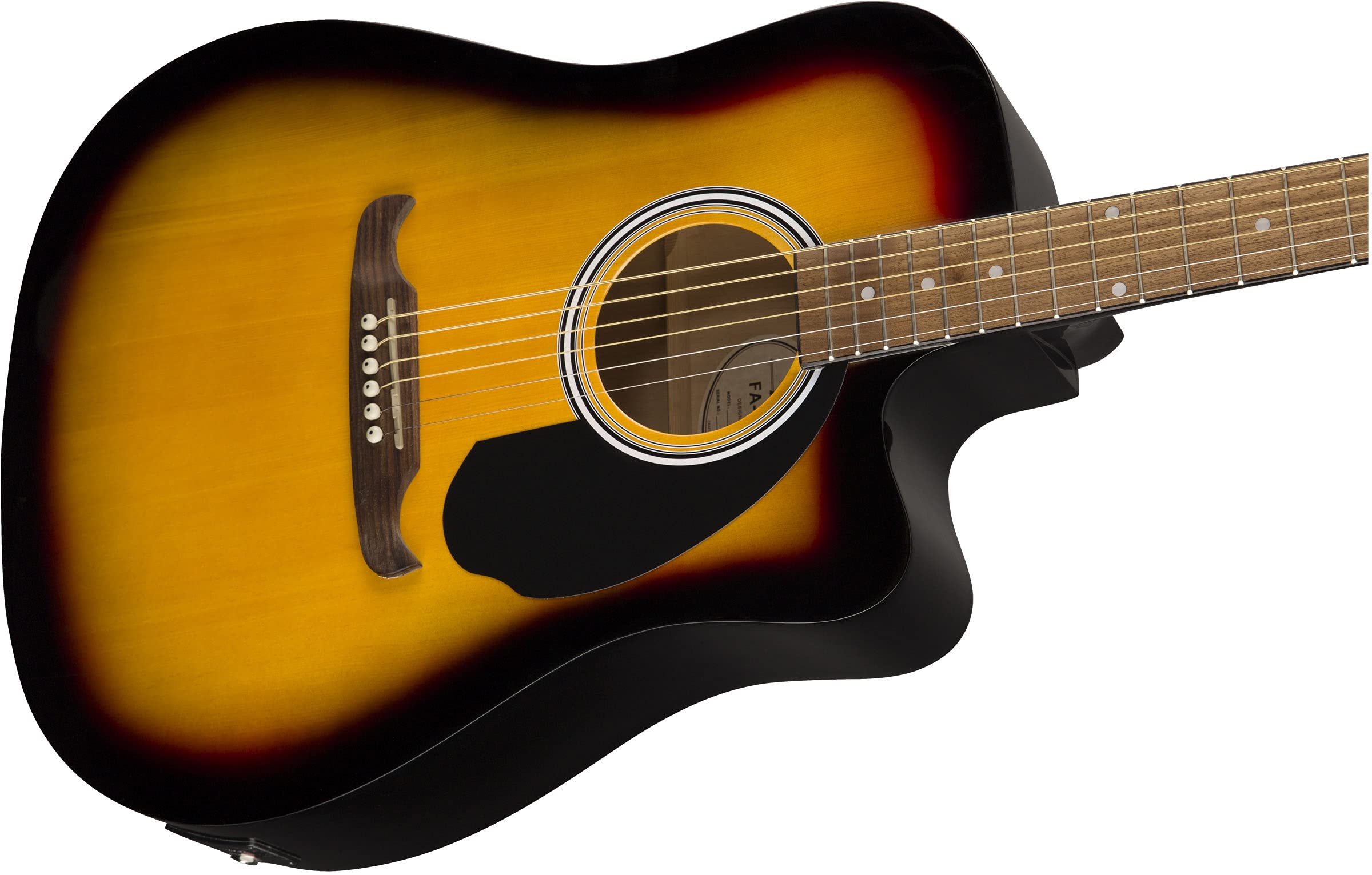 Fender FA-125CE Dreadnought Cutaway Acoustic-Electric Guitar Sunburst Bundle with Gig Bag, Strap, Strings, Picks & Online Lessons - Perfect for Beginners, Live Performances and Home Practice