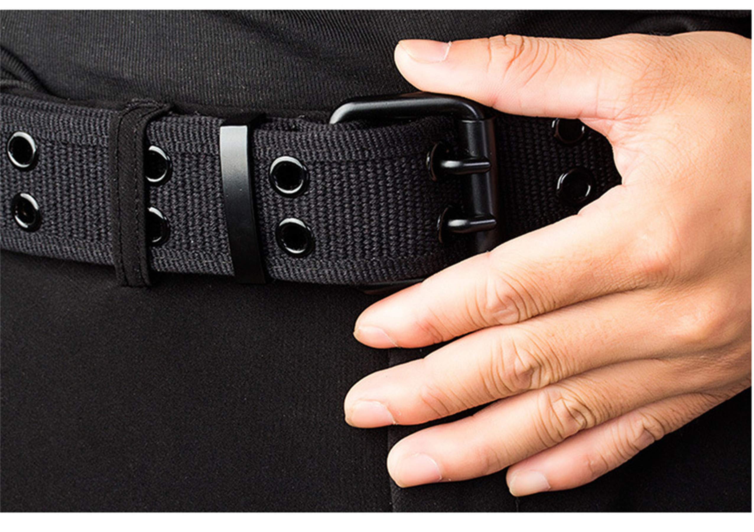 Andongnywell Canvas & Nylon Web Belt for Women & Men - Adjustable Double Hole Buckle Waistband - Perfect for Jeans, Work Pants, and Casual Wear