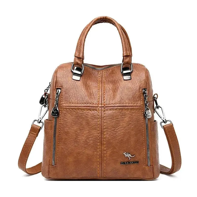 Premium Genuine Leather Women's Travel Backpack - Stylish Laptop Bag for Work, School & College - Perfect for Business Trips, Commuting & Daily Use