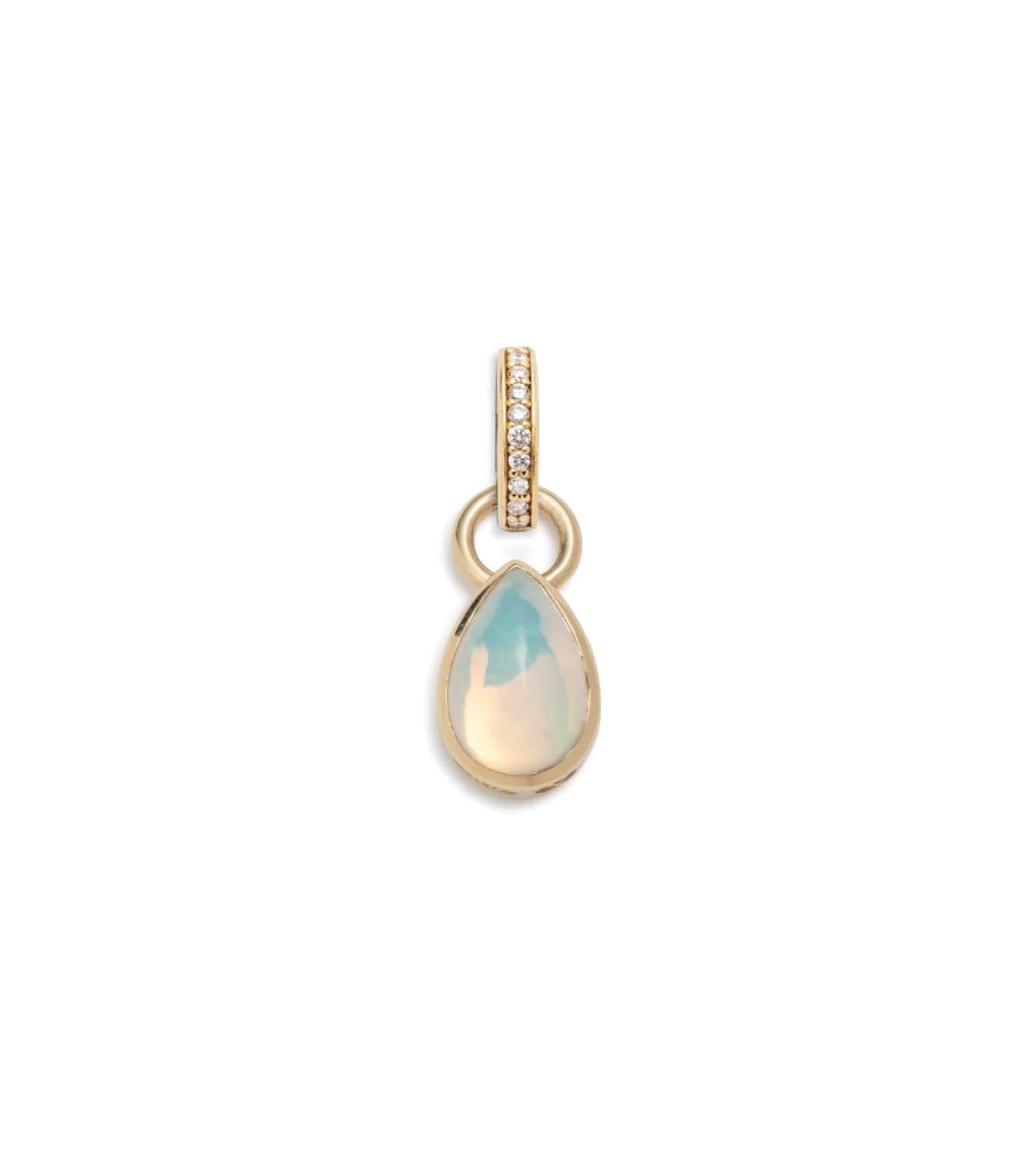 1.6ct Opal Pear Pendant Necklace with Annex Link Chain - Forever & Always Jewelry Gift for Women, Elegant Wedding, Anniversary or Birthday Present
