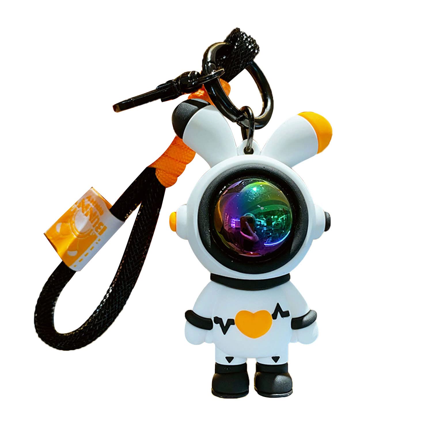 Cool Astronaut Heart Love Rabbit Pendant Keychain - Unique Bunny Keyring Gift for Men & Women - Perfect for Handbags, Backpacks, Car Keys & Wrist Straps - Great for Space Lovers & Everyday Use