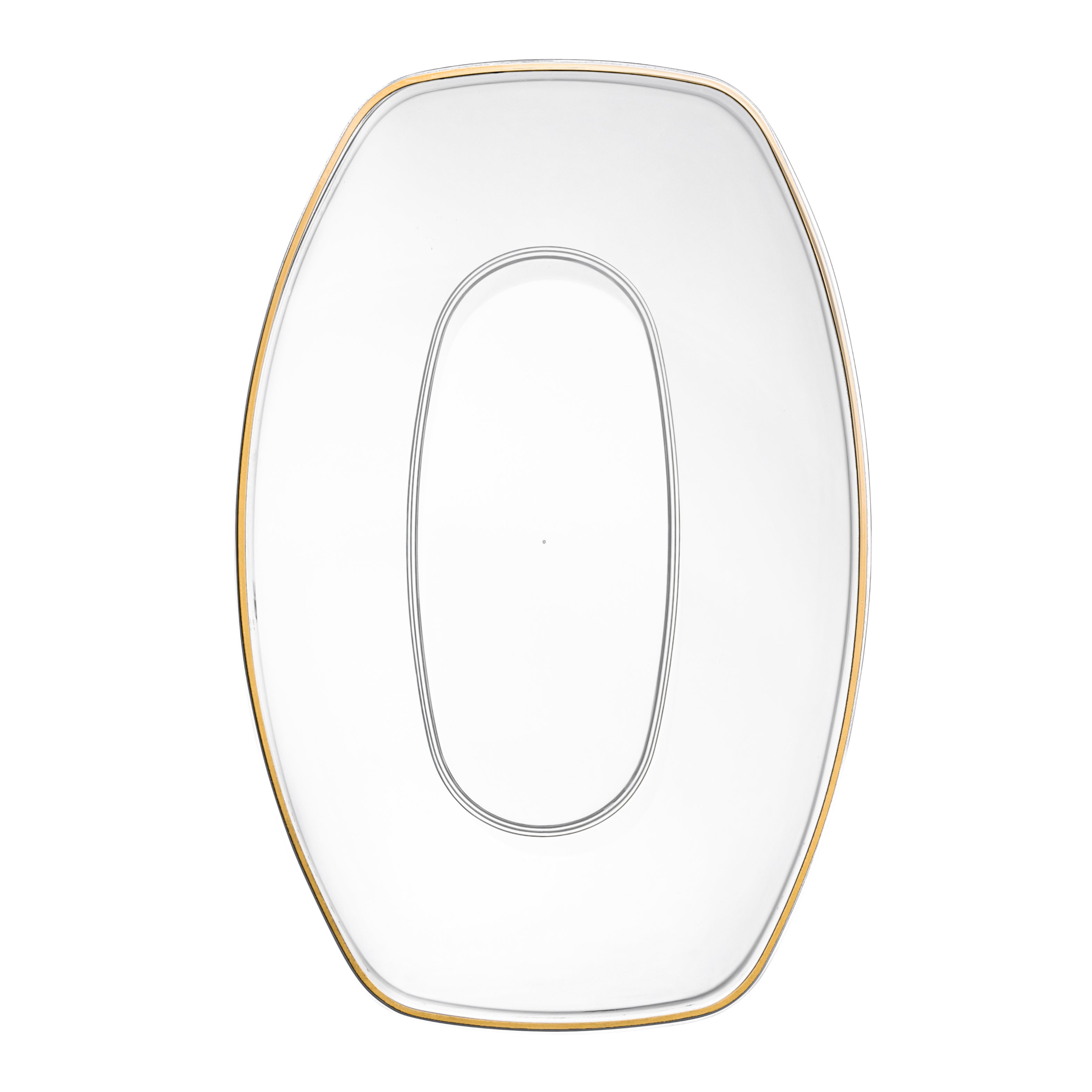 72 oz. Clear and Gold Rim Oval Salad Bowl Set of 4 – Perfect for Entertaining, Family Dinners, and Party Serving
