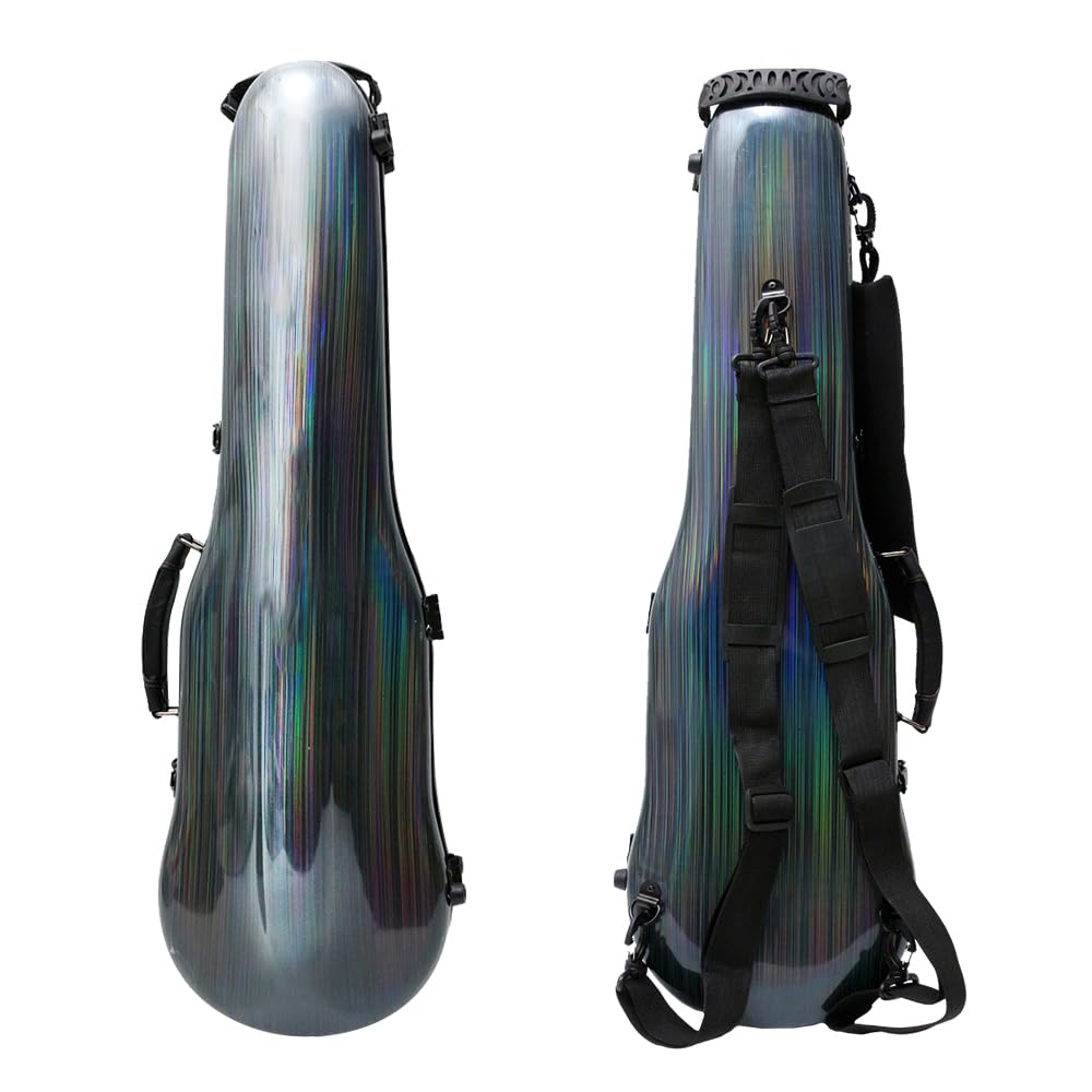 Premium 4/4 Carbon Fiber Violin Case - Lightweight Hard Shell with Adjustable Back Straps & External Storage Bag (Color) - Perfect for Travel, School & Professional Musicians