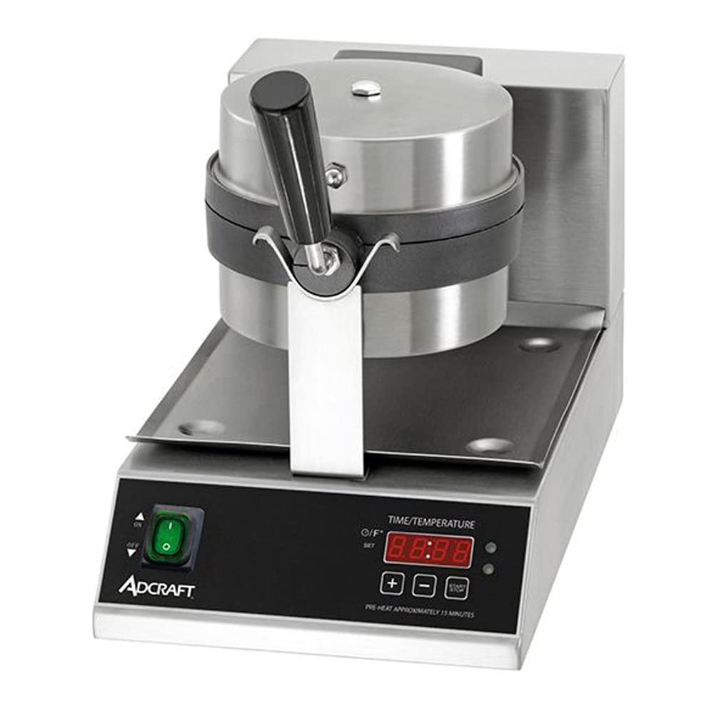 Adcraft BWM-7/R 7-Inch Commercial Belgian Waffle Maker - 1080 Watts, 120V - Perfect for Restaurants, Cafes & Home Breakfasts
