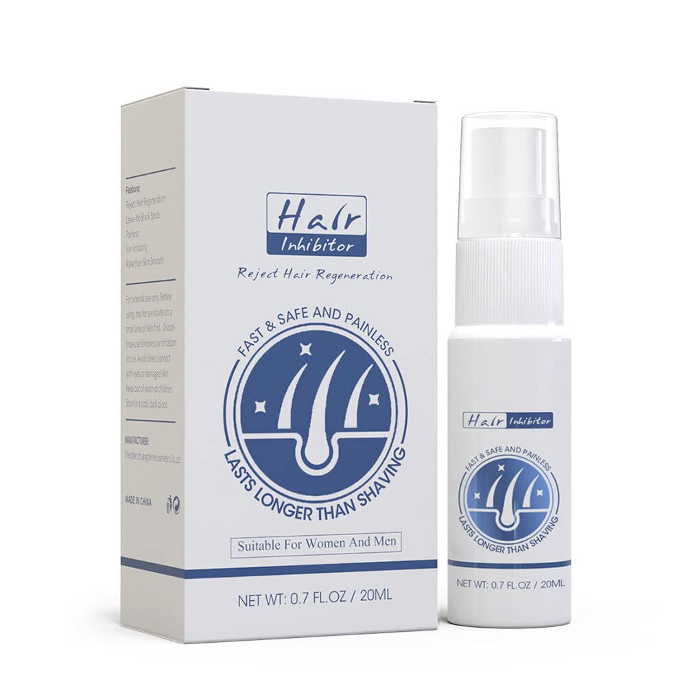 ISAKEN 20ML Permanent Hair Growth Inhibitor Spray - Body & Face Depilatory Cream for Women & Men, Non-Irritating Hair Removal Spray to Reduce & Stop Unwanted Hair Growth - Ideal for Legs, Arms, Bikini Line & Facial Hair Care