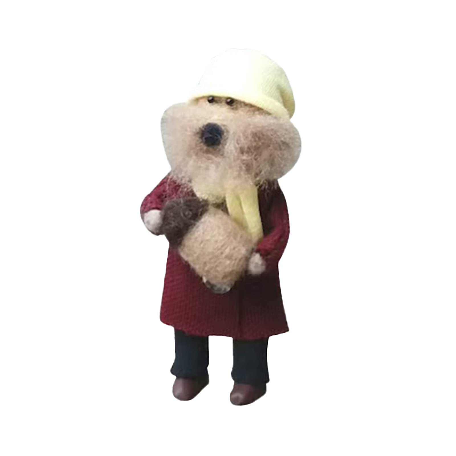 Handmade Resin Otters Muppet Emmet Otters Christmas Miniature Jug-Band Organic Art Doll - Unique Holiday Decor for Tree, Mantel & Tabletop - Perfect Christmas Gift & Festive Home Decoration