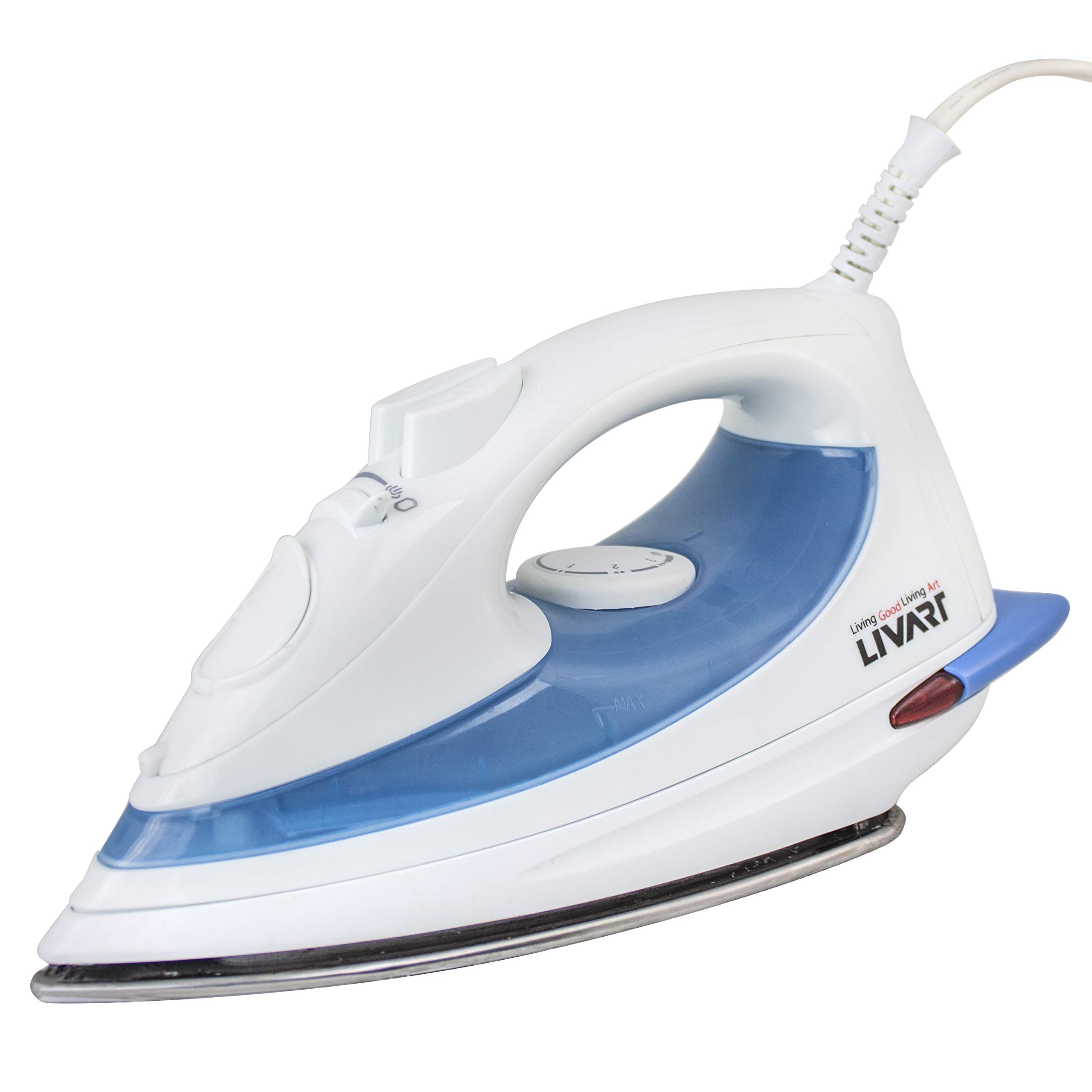 Livart LI-02 Premium Steam Iron with Advanced Features - Blue | Perfect for Home, Office & Travel Use | Wrinkle-Free Clothes & Fabric Care