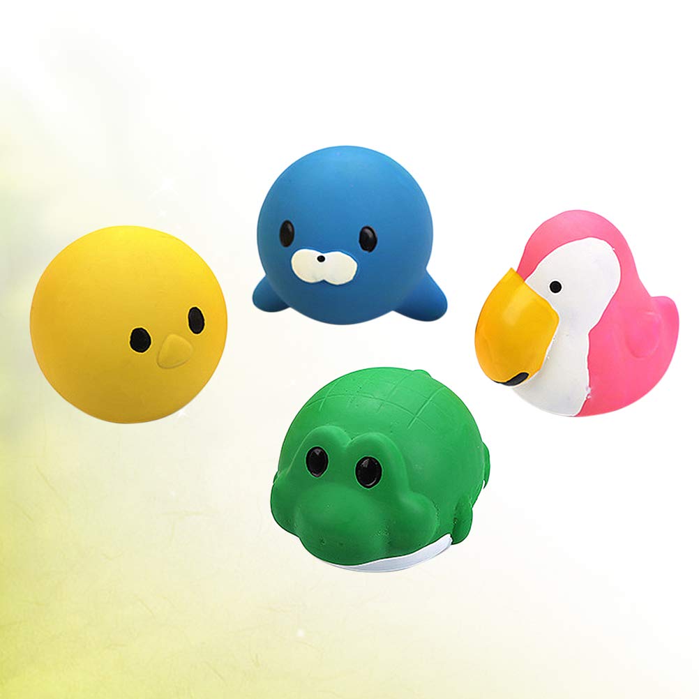 4 Pack Dog Chew Toys for Puppies & Adult Dogs - Latex Chew Balls for Teeth Cleaning, Molar Health & Playtime - Durable Pet Toys for Aggressive Chewers, Interactive Play & Training - Perfect for Indoor & Outdoor Use