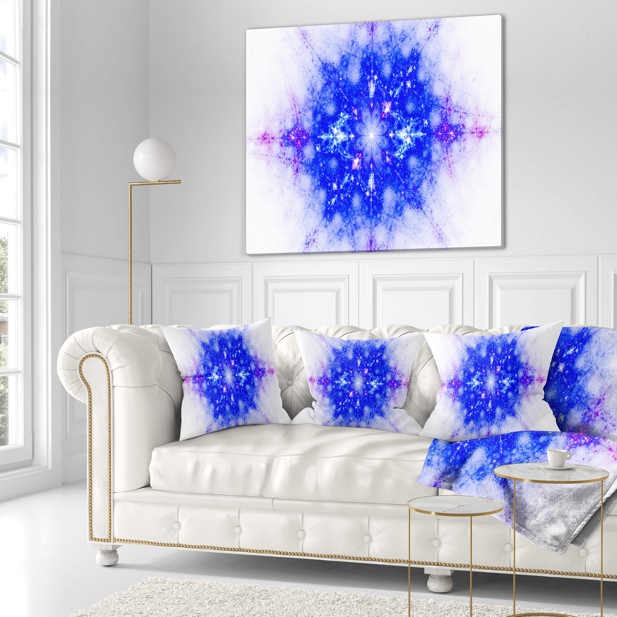 Premium 18x18 Inch Soft Blue Pillow Cushion for Sofa & Bed - DesignQ CU7972 - Home Decor, Living Room & Bedroom Comfort Accessories