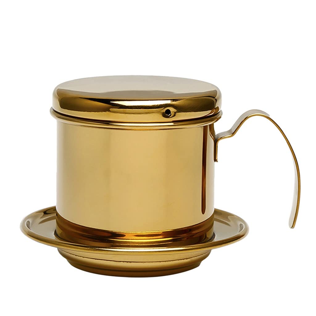 FSYSM Stainless Steel Vietnamese Coffee Drip Filter - Portable Traditional Phin Coffee Maker for Authentic Vietnamese Iced Coffee - Perfect for Home, Office & Travel Use