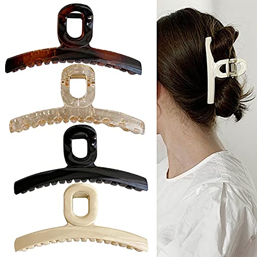 Licogel Large Hair Claw Clips for Women - 4PCS Non-Slip Smooth Hair Barrettes, Jaw Clips for Girls, Ladies & Adults - Perfect for Spring Hairstyles, Work, Parties & Everyday Use