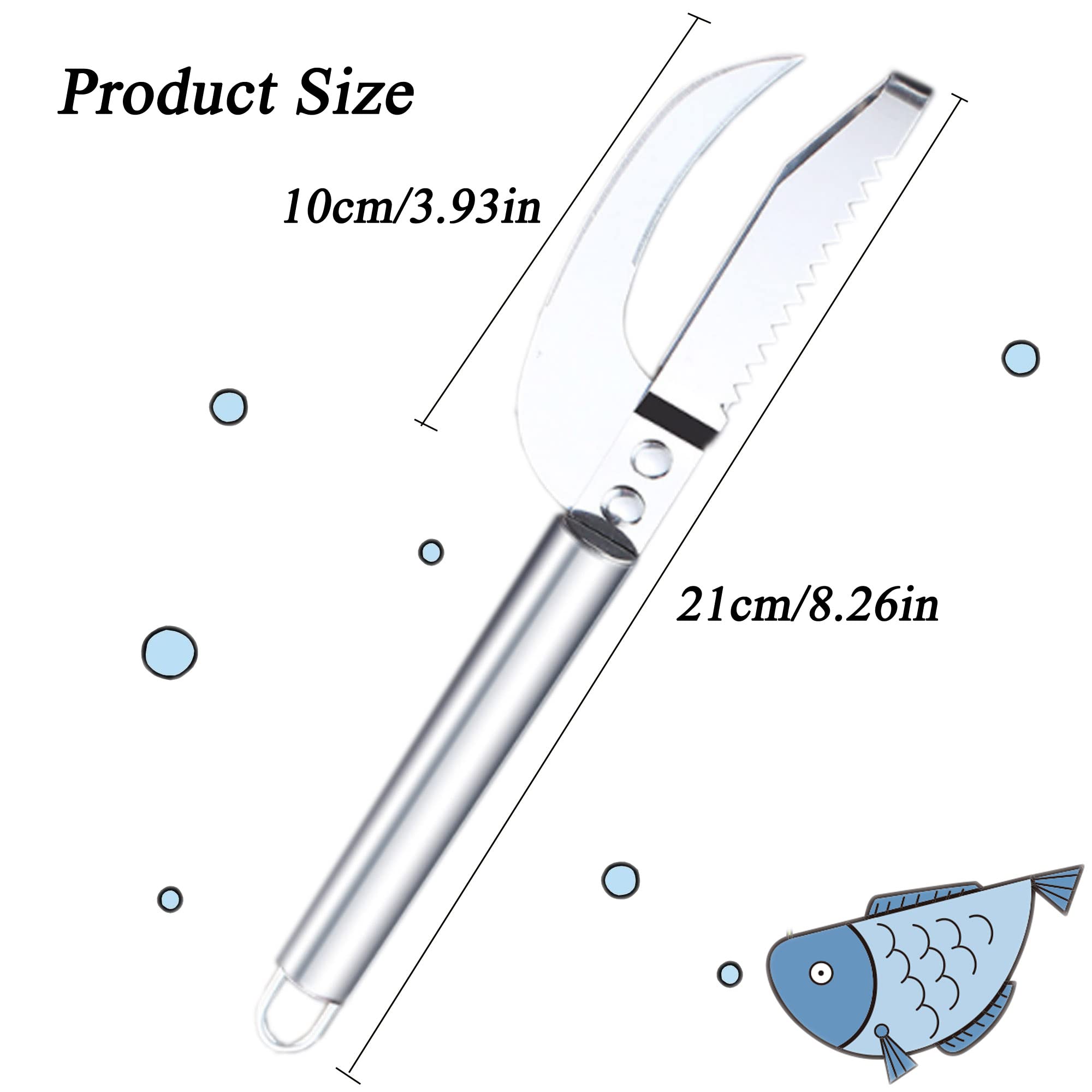 Premium Stainless Steel Fish Maw Knife - Multi-Functional Fish Scale Remover Tool for Kitchen, Home & Outdoor Fishing | Perfect for Cleaning Fish, Preparing Seafood & Cooking