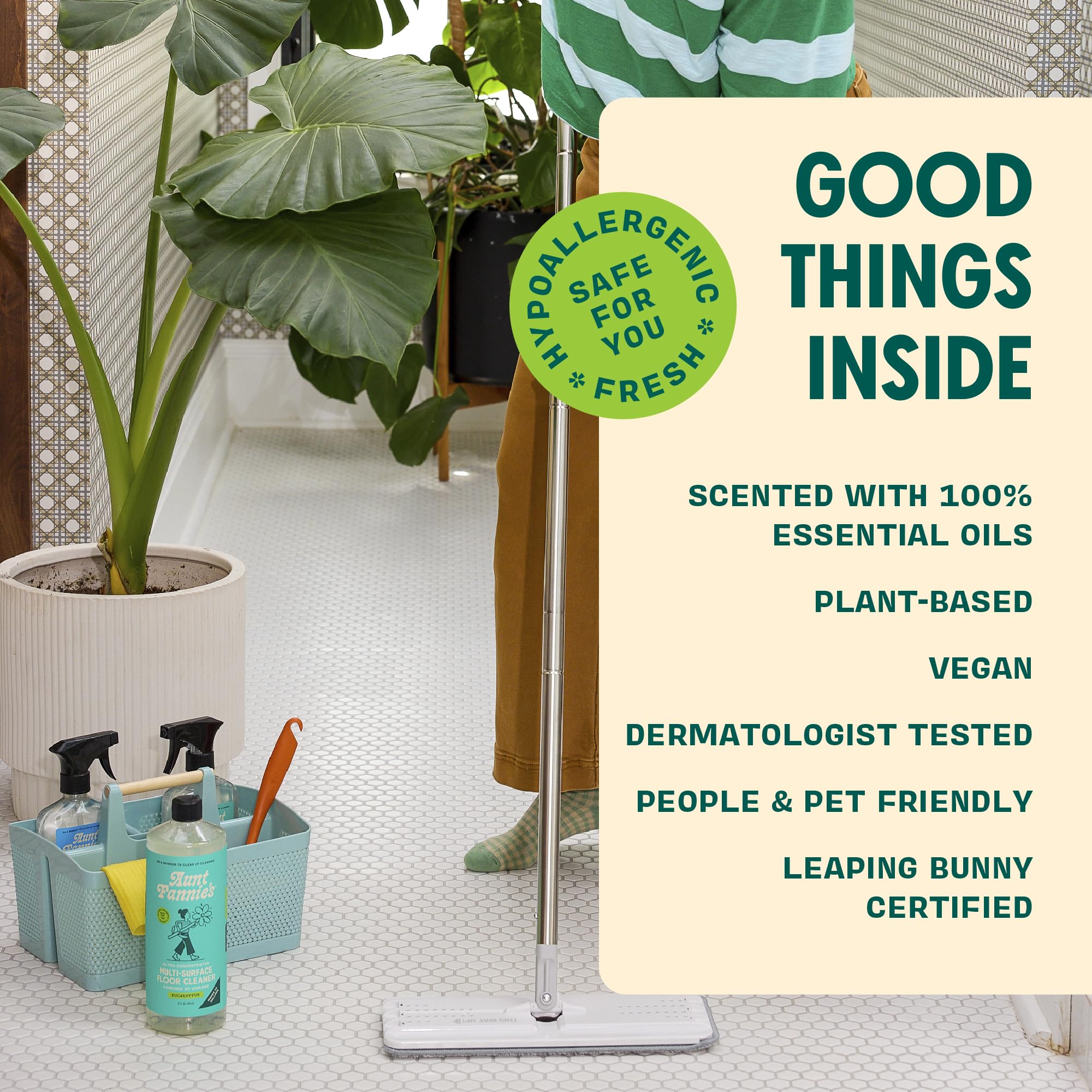 Aunt Fannie's Vinegar Cleaning Kit - All Purpose Spray, Wipes & Floor Cleaner for Home Cleaning (Eucalyptus)