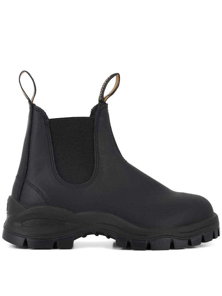 Blundstone Black Leather Lug Sole Chelsea Boots for Men & Women - Waterproof, Comfortable, Durable - Perfect for Hiking, Work & Outdoor Adventures