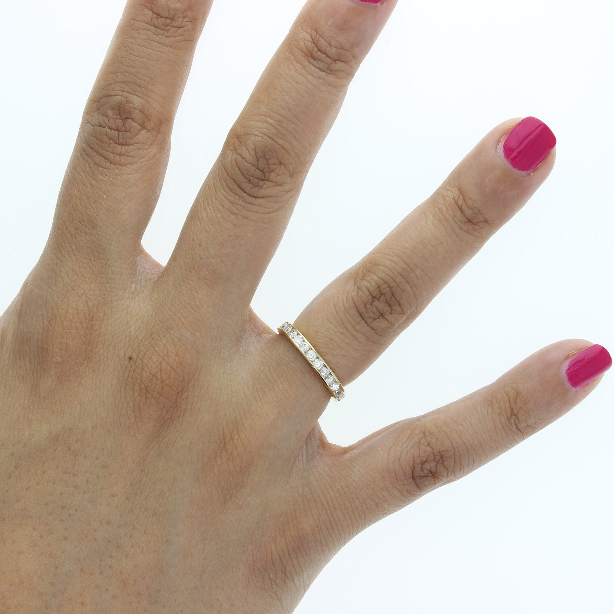 14K Yellow Gold Half Cart Diamond Wedding Band for Women - Elegant Bridal Ring for Engagement, Anniversary & Special Occasions