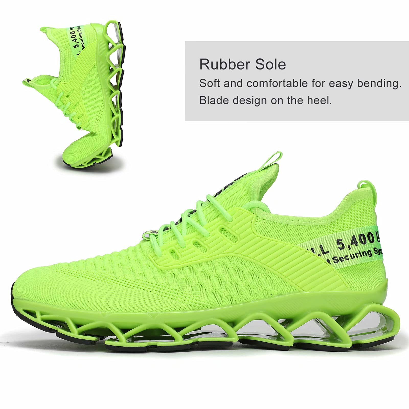 Vooncosir Men's Breathable Mesh Running Sneakers - Non-Slip Blade Design Soft Sole Athletic Walking Shoes for Gym, Jogging & Casual Wear