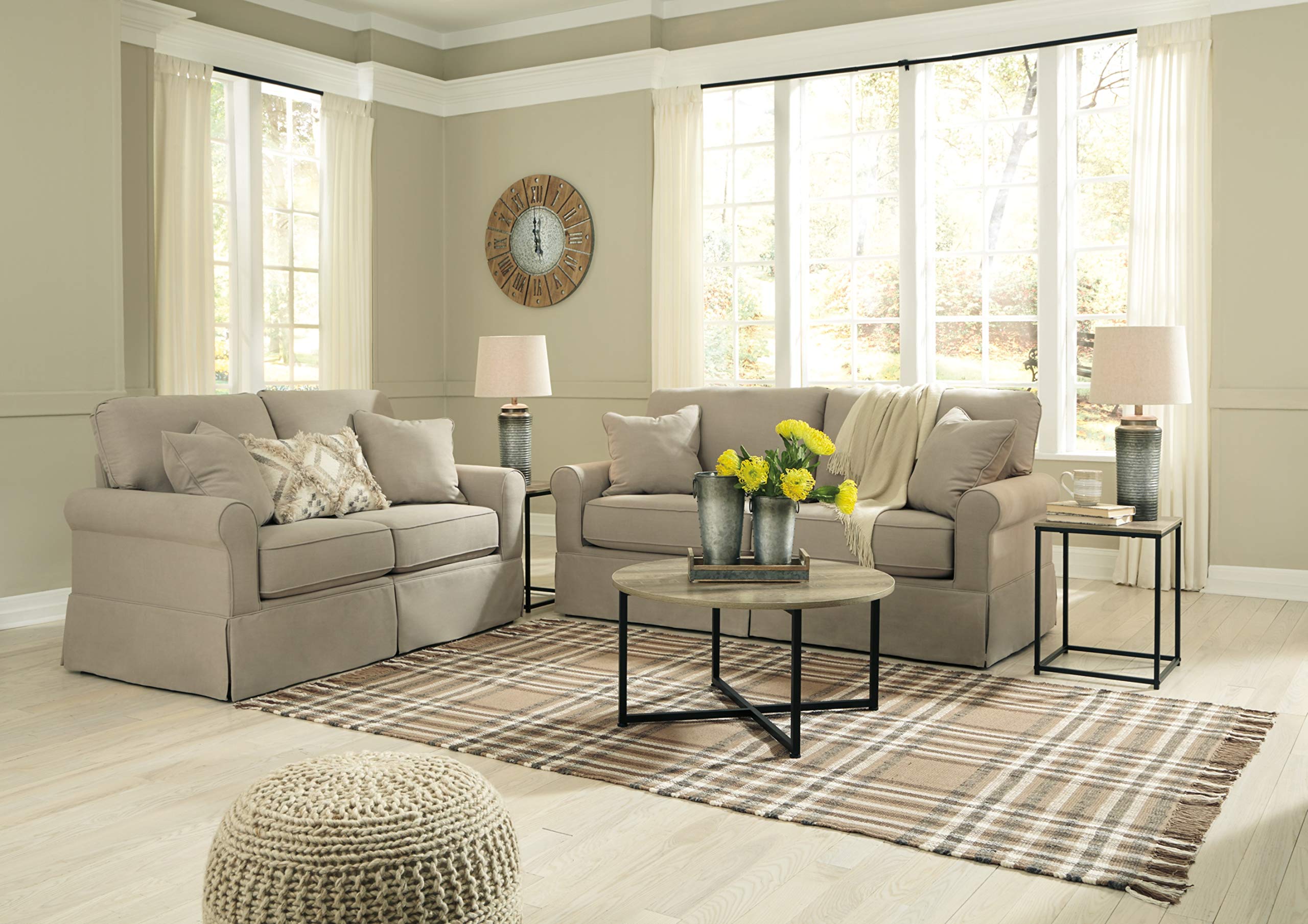 Signature Design by Ashley Wadeworth Urban Wood Grain 3-Piece Coffee Table Set - 1 Coffee Table & 2 End Tables in Brown & Black - Perfect for Living Room, Lounge & Home Decor