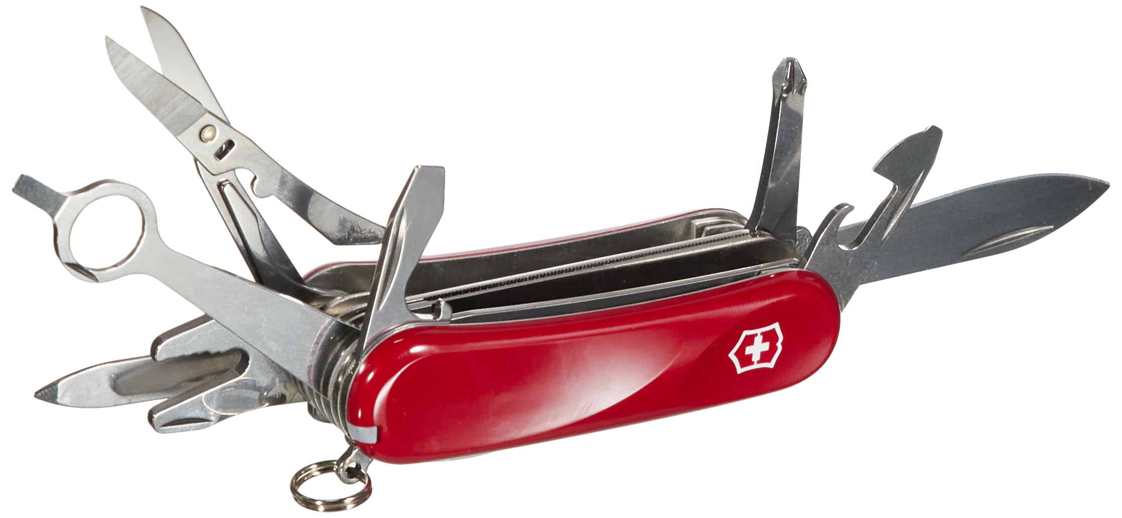 Victorinox Evolution 28 Swiss Army Knife - Lightweight Multitool with 23 Functions, Corkscrew, Blade & Ergonomic Scales (Red) - Perfect for Camping, Hiking, Travel & Everyday Carry