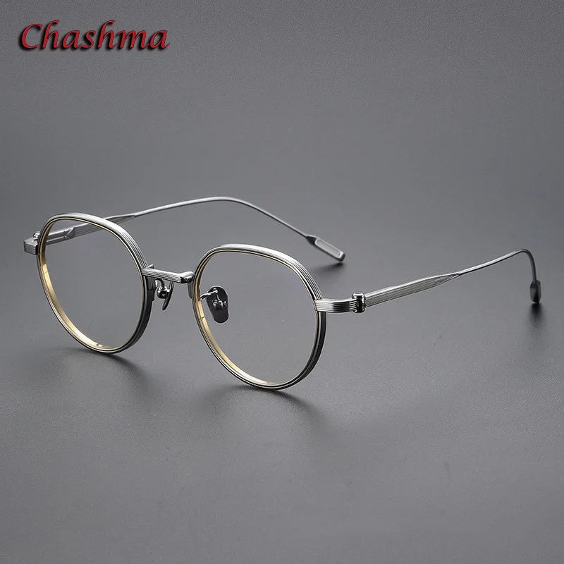 Unisex Titanium Full Rim Round Flat Top Eyeglasses 42161 - Lightweight & Durable for Reading, Work, and Everyday Fashion