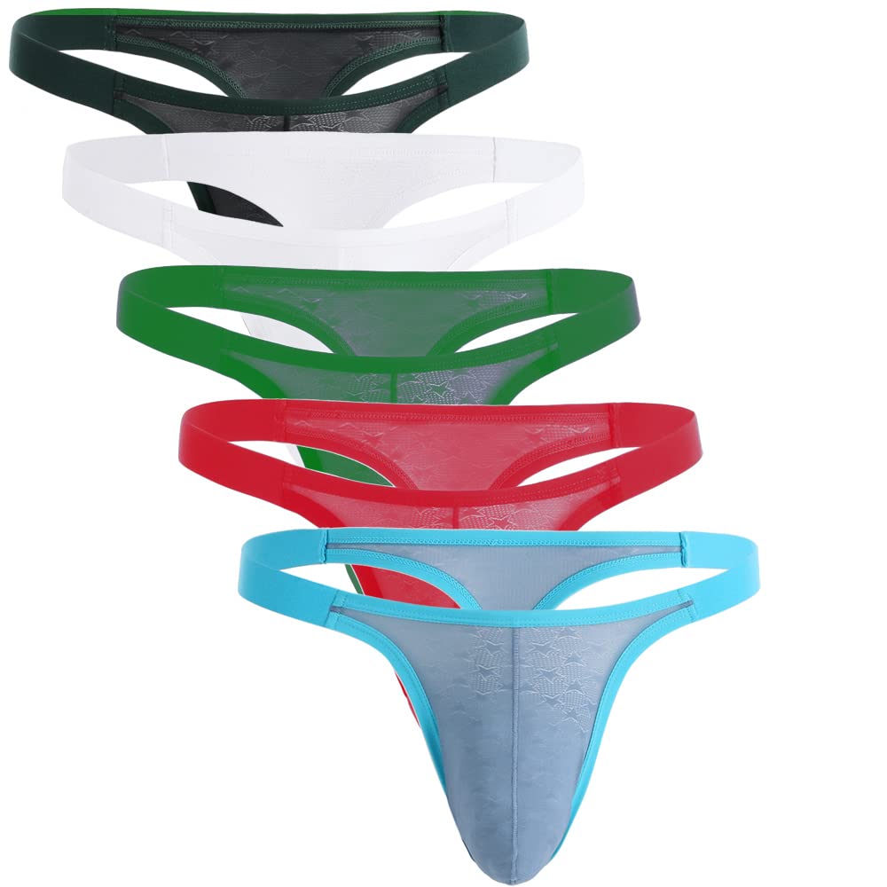Men's Striped Thong Underwear - Low Rise Elastic Waistband - Summer Comfort Wear - Perfect for Beach, Pool & Hot Weather