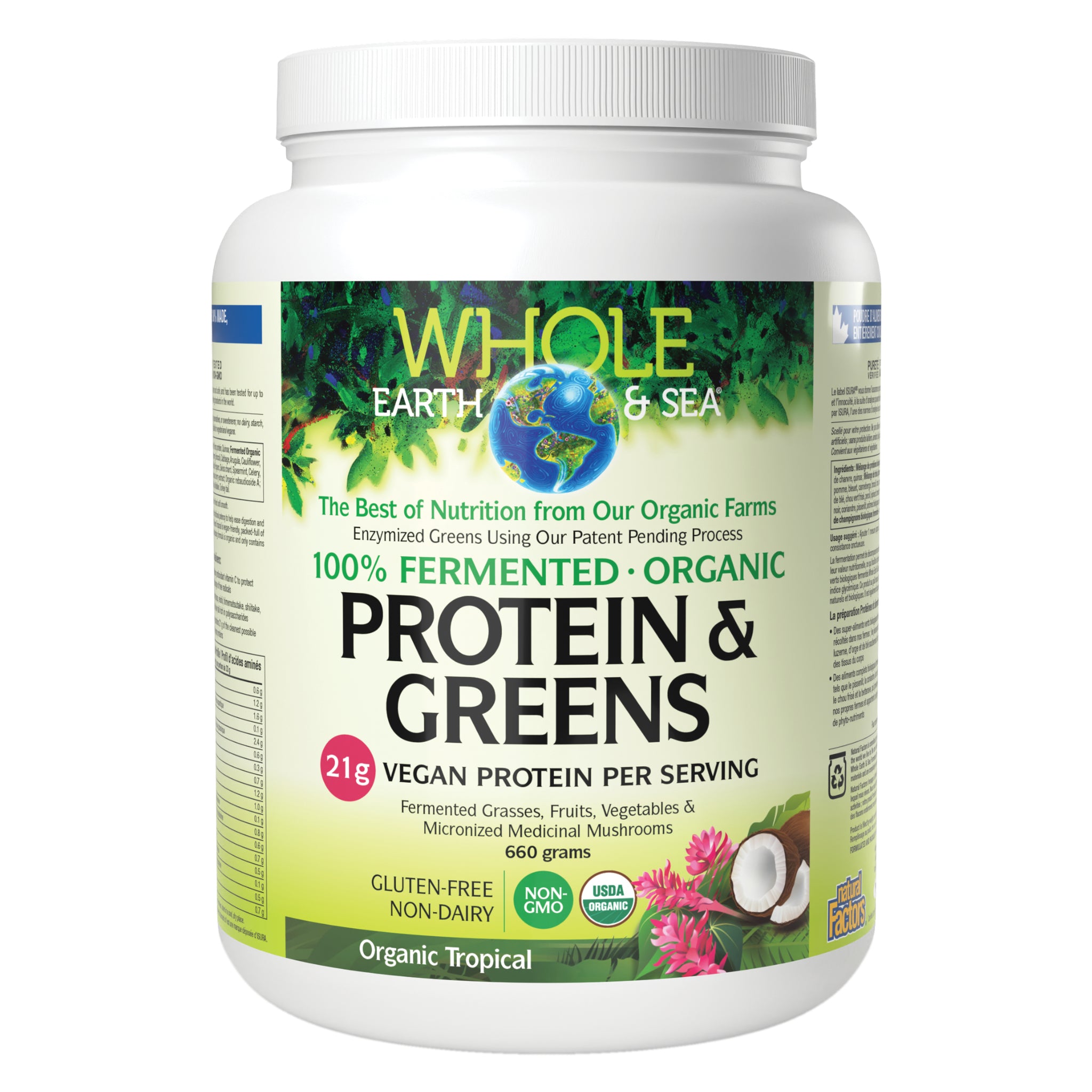 Organic Fermented Protein & Greens Powder - Plant-Based Superfood for Energy & Digestion - Perfect for Smoothies, Shakes & Post-Workout Recovery