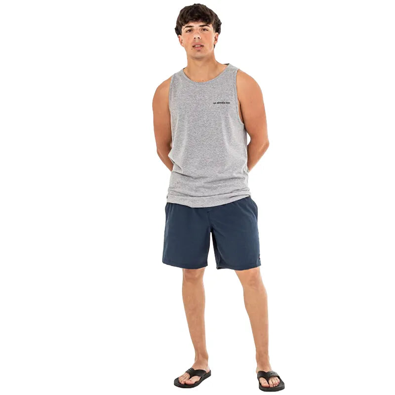 Quiksilver Men's Slub Muscle Tee - Soft Cotton Short Sleeve Shirt for Surfing, Gym & Casual Wear (Grey)