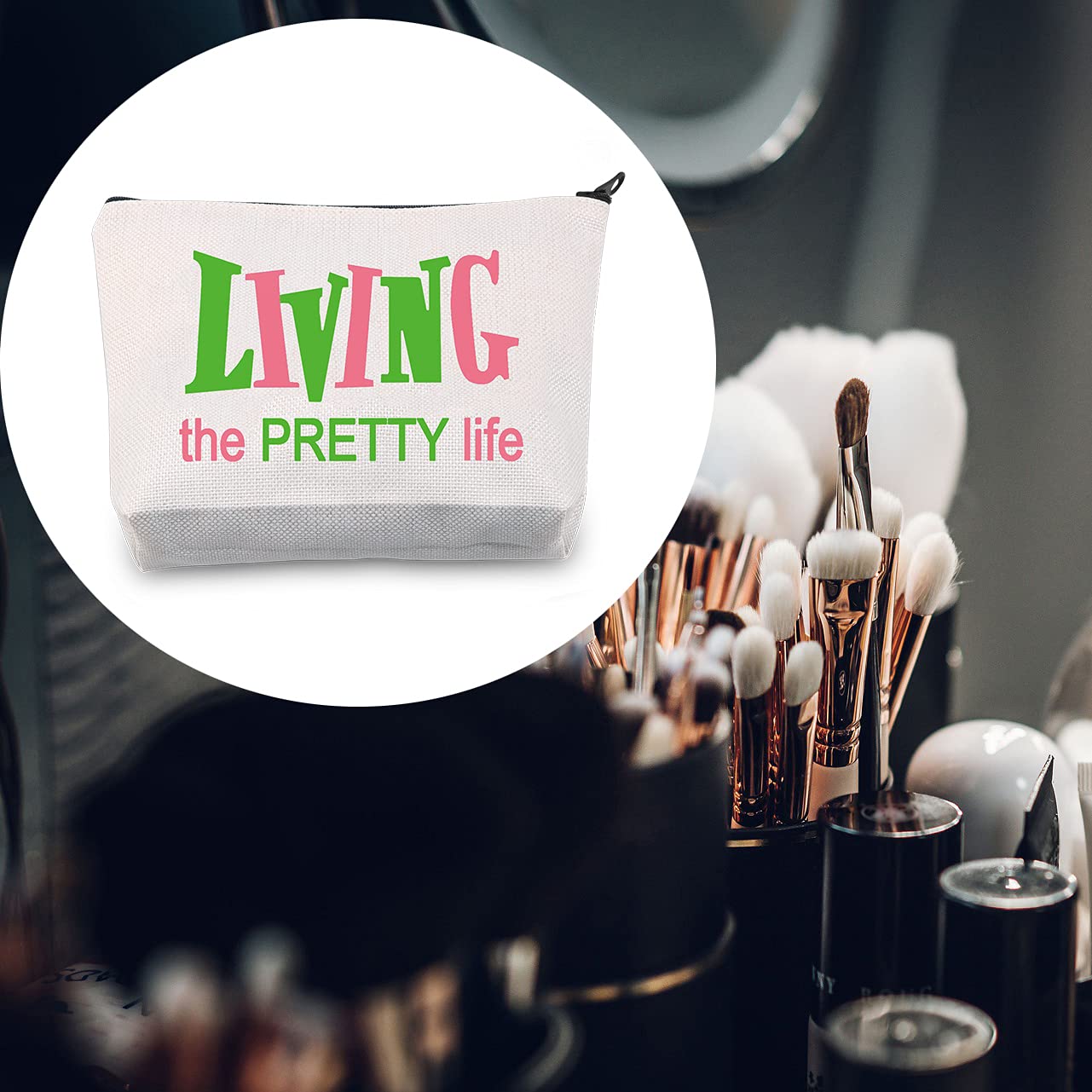 LEVLO Sorority Bags - Stylish Makeup Bags for Women & Girls | Perfect Gift for College Students, Bridesmaids & Sorority Sisters | Great for Travel, Cosmetics & Everyday Use