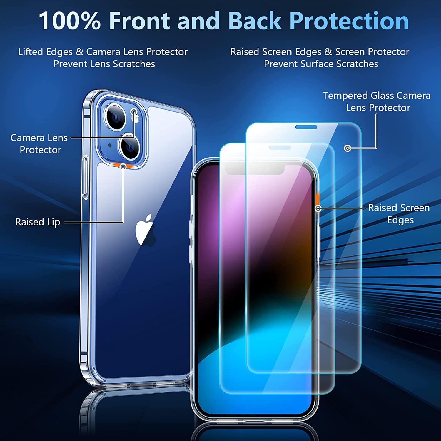 Premium Shockproof iPhone 14 Case - Hard PC Back with Flexible TPU Bumper | Protective Phone Cover for Everyday Use, Travel & Outdoor Activities