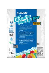 MAPEI Ultralite Mortar Pro - 25 Lb. Bag | Lightweight Polymer Tile Mortar for Professional Installations | Perfect for Bathroom, Kitchen & Floor Tile Projects