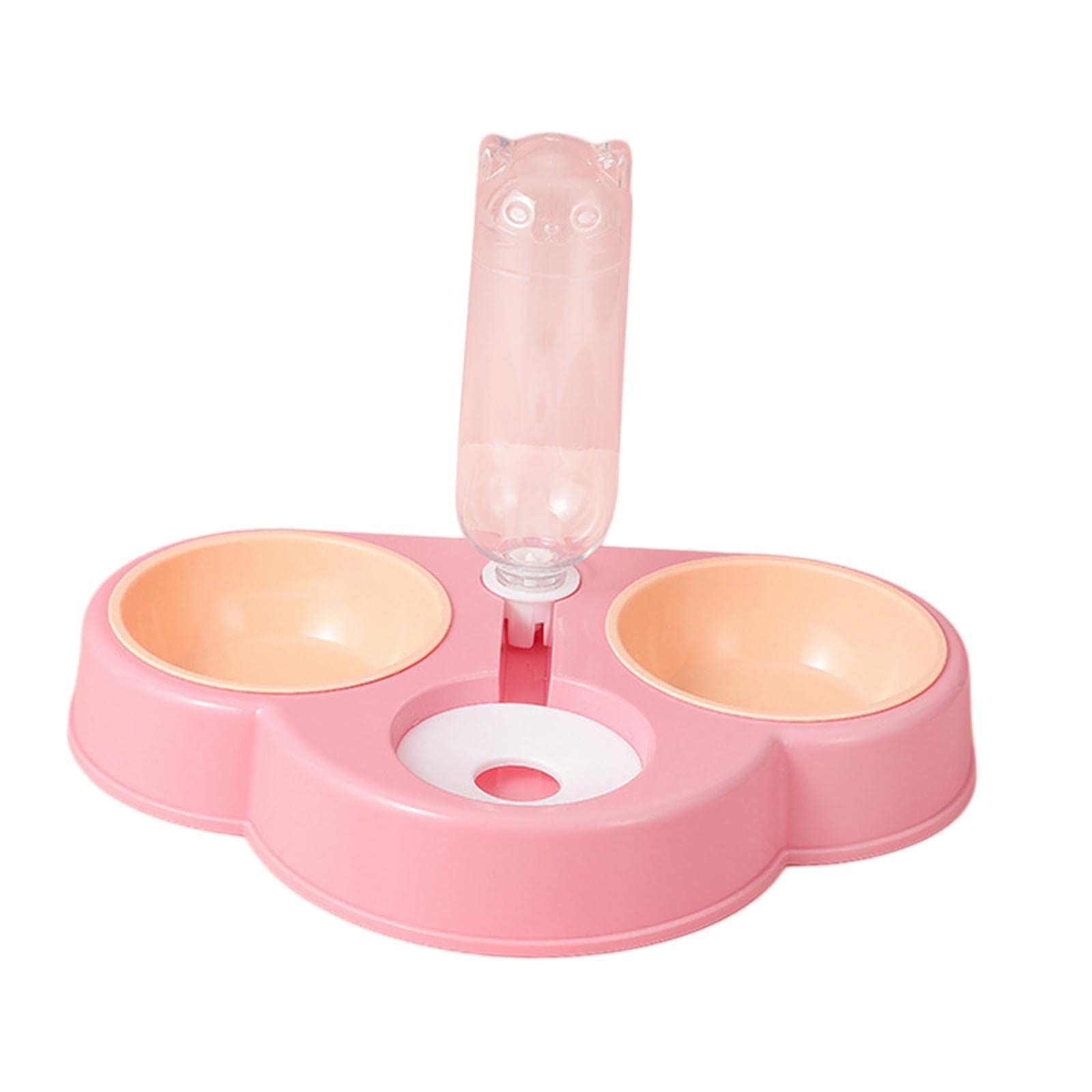 Automatic Pet Feeder with Dual Bowls - Portable Dog & Cat Food Dispenser for Travel, Home & Office - Pink (Lyla) - Perfect for Busy Pet Owners & Multi-Pet Households