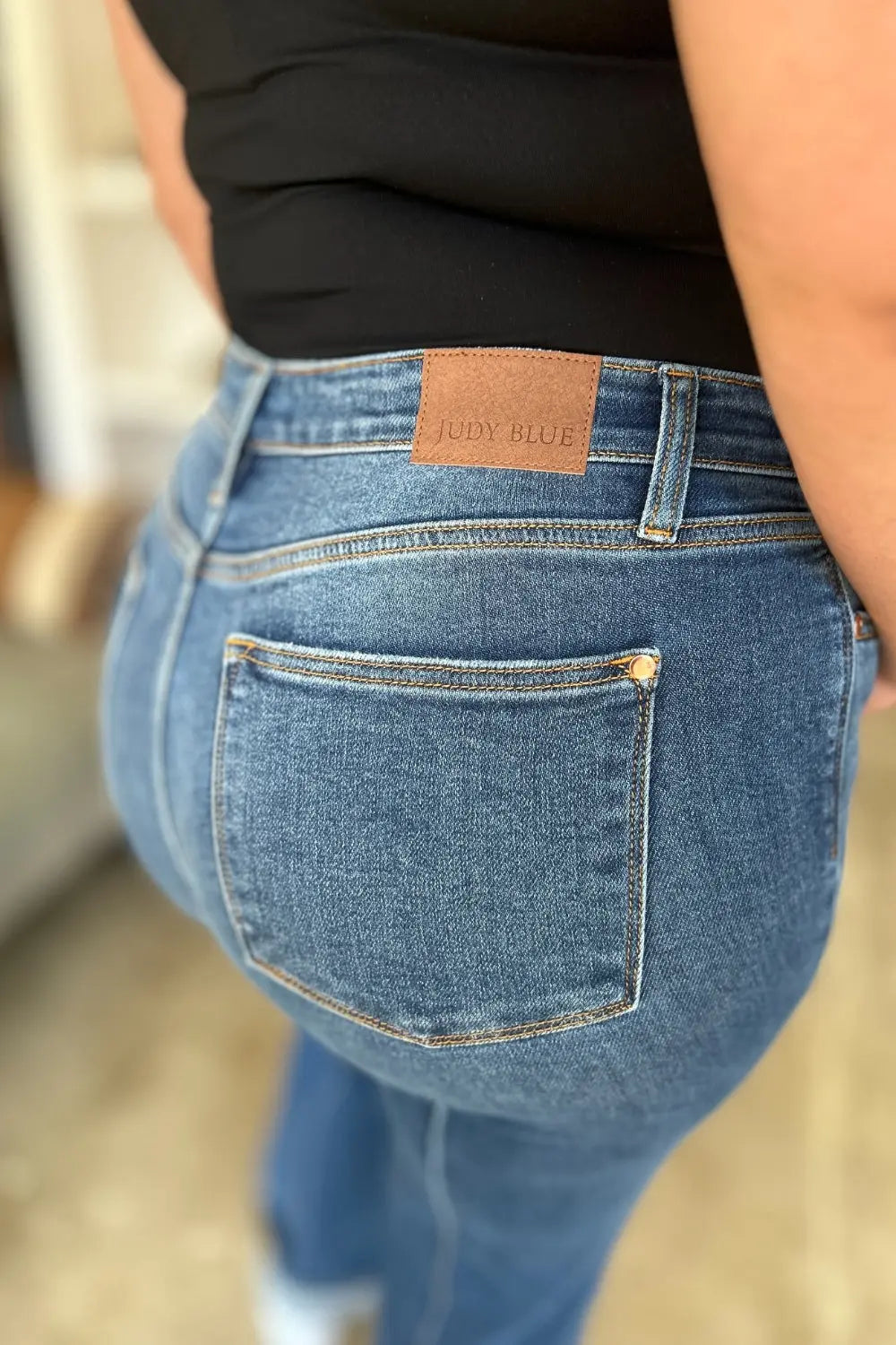 Judy Blue High Waist Straight Jeans for Women - Classic Front Seam Detail, Comfortable Stretch Denim Pants | Perfect for Casual Wear, Office Outfits & Date Night Looks