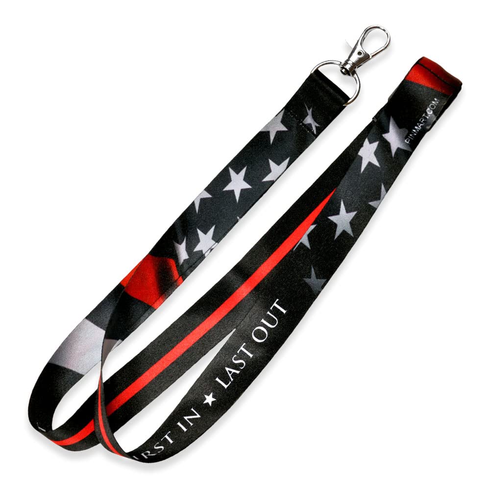 Thin Red Line Awareness Lanyard - Support Firefighters with This Durable ID Badge Holder for Work, School & Everyday Use