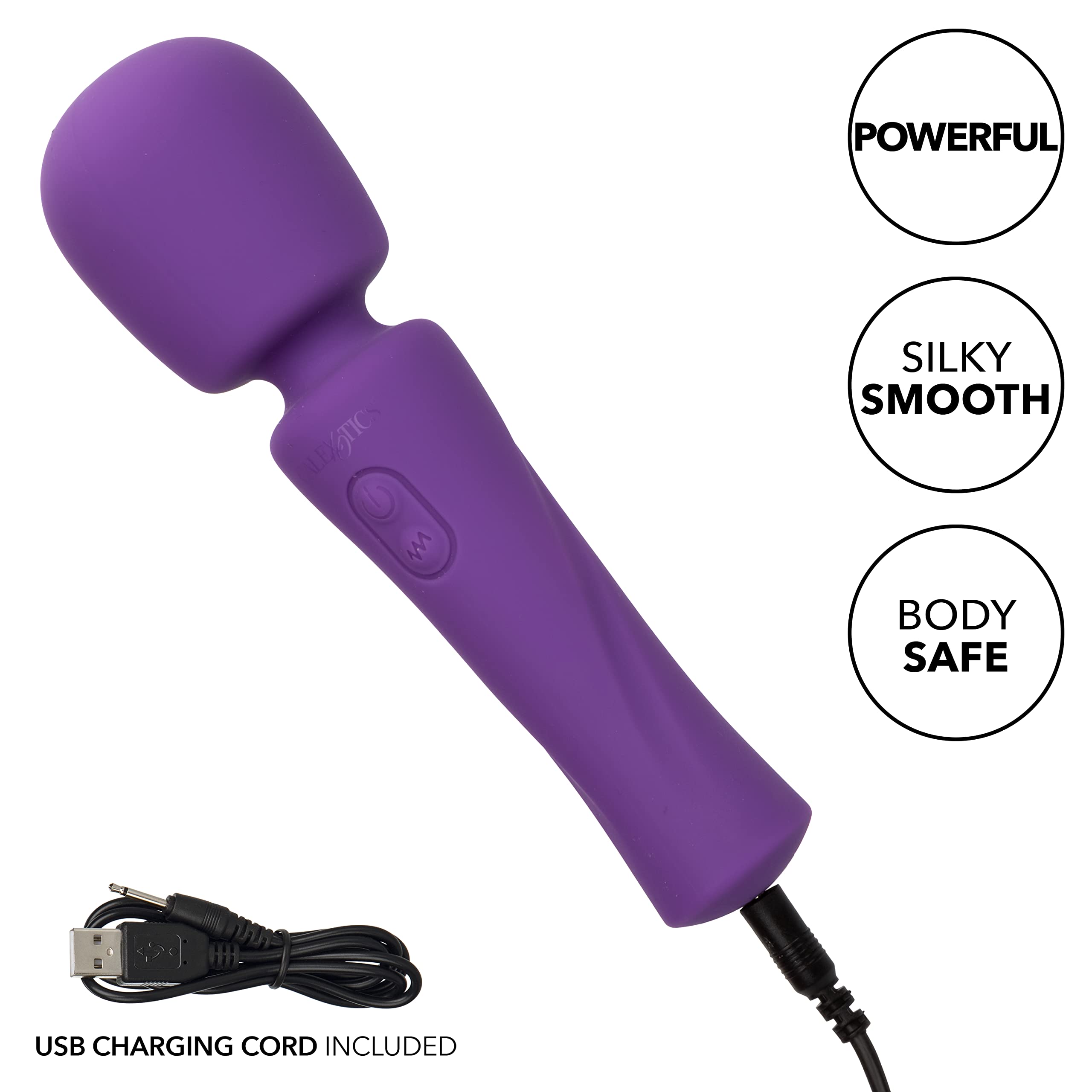 CalExotics Stella Liquid Silicone Wand Massager - Rechargeable Flexible Vibrator for Women - Purple Adult Sex Toy - Perfect for Couples Play & Solo Pleasure