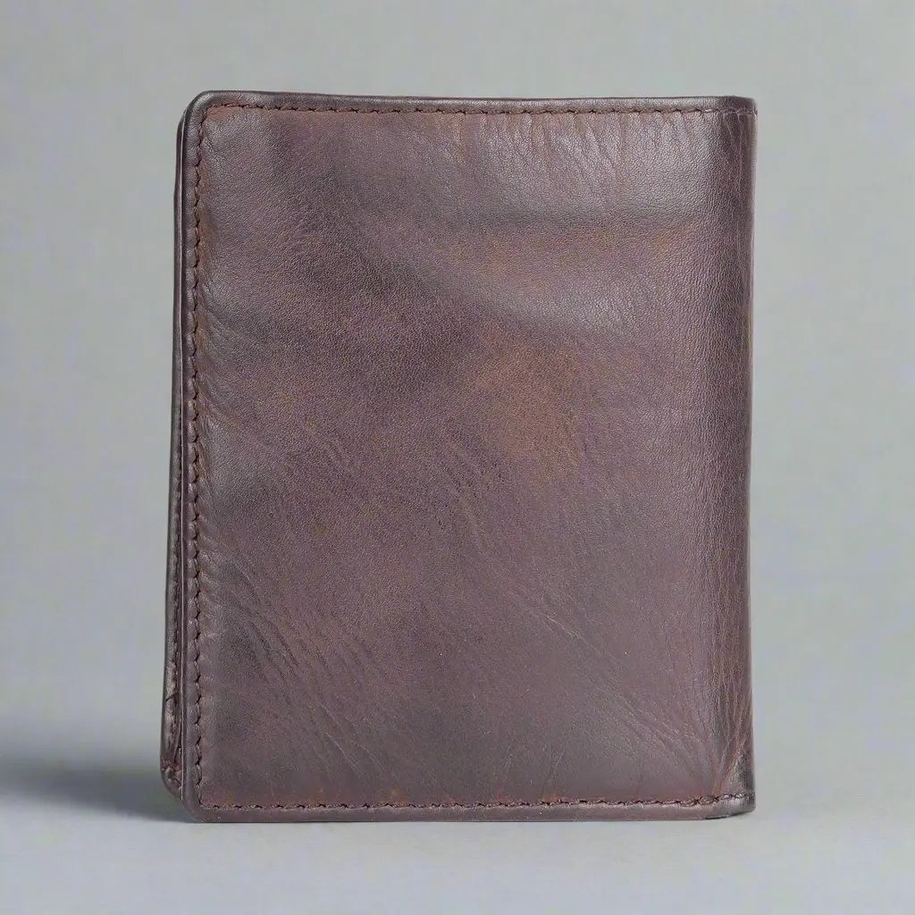 MET Lavato Men's Genuine Leather Upright Wallet - Slim RFID Blocking Bifold Wallet for Everyday Carry & Travel