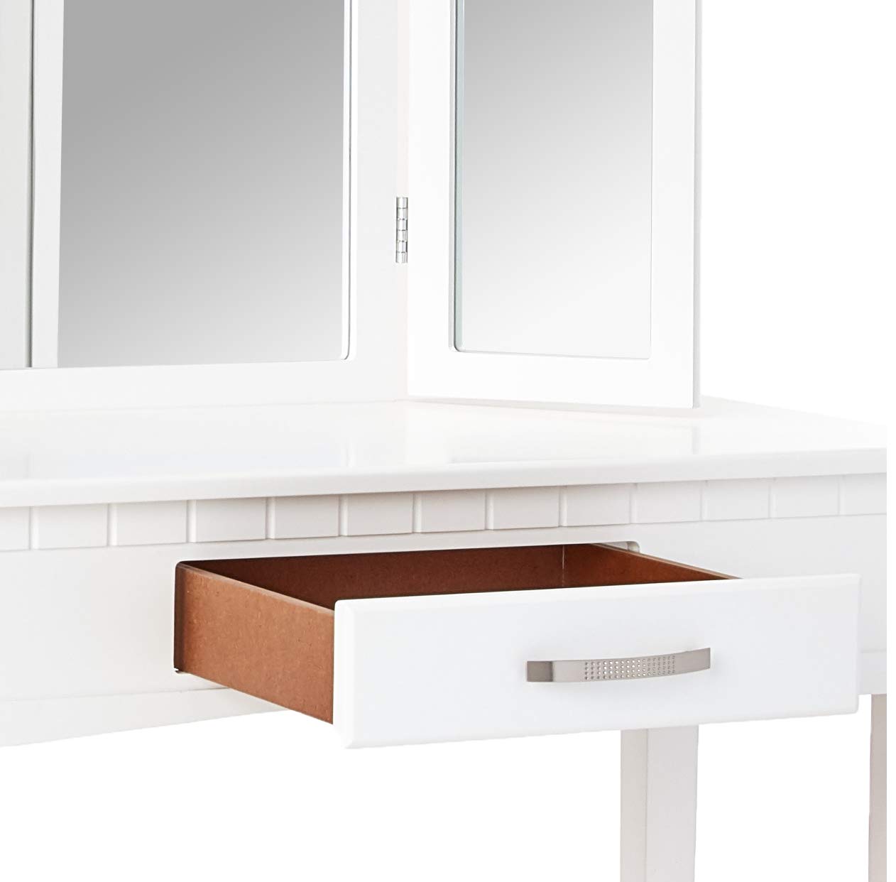 Frenchi Home Furnishing Vanity Set with Stool & Mirror - Elegant Dressing Table for Bedroom, Makeup Vanity with Storage | Perfect for Women's Beauty Routine & Bedroom Decor