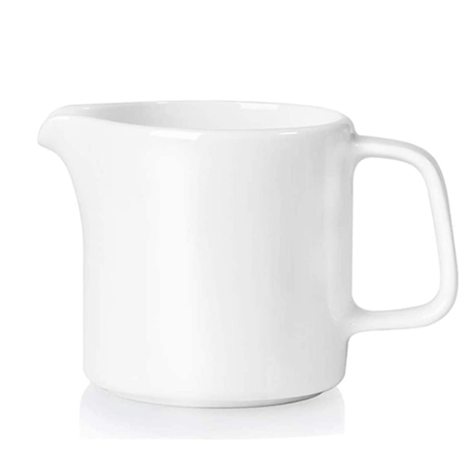 ONTUBE 10 oz White Ceramic Coffee Creamer Pitcher with Handle - Porcelain Milk Jug for Home, Kitchen, Cafe & Restaurant Use - Perfect for Serving Coffee, Tea, Hot Chocolate & Dairy Products