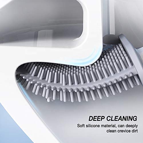 SR Exclusive Silicone Toilet Brush Set with Holder - Soft Bristles for Gentle Bathroom Cleaning - Modern Western Toilet Cleaning Kit in Multi Colors - Perfect for Home, Apartment, RV & Guest Bathrooms